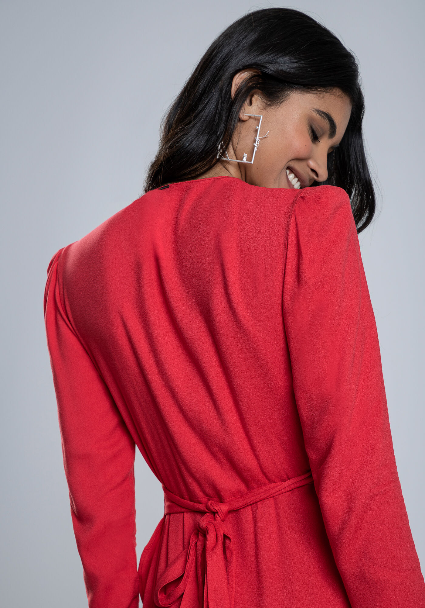 Vestido Midi Transpassado em Crepe com Babado, VERMELHO OXOSSI, large.