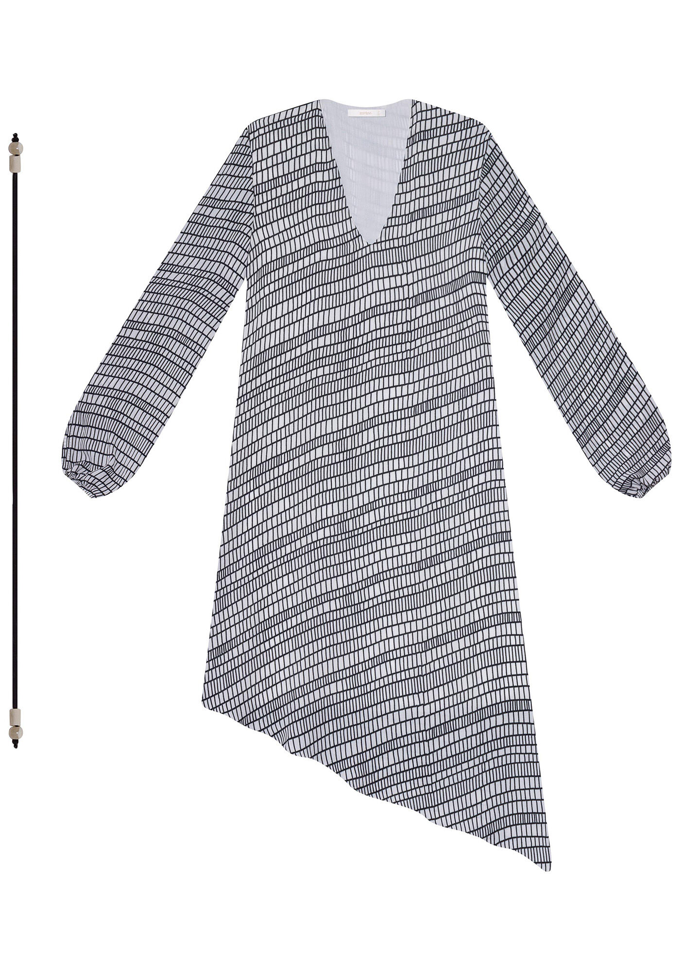 Vestido Midi Assim&eacute;trico Cinto, , large.