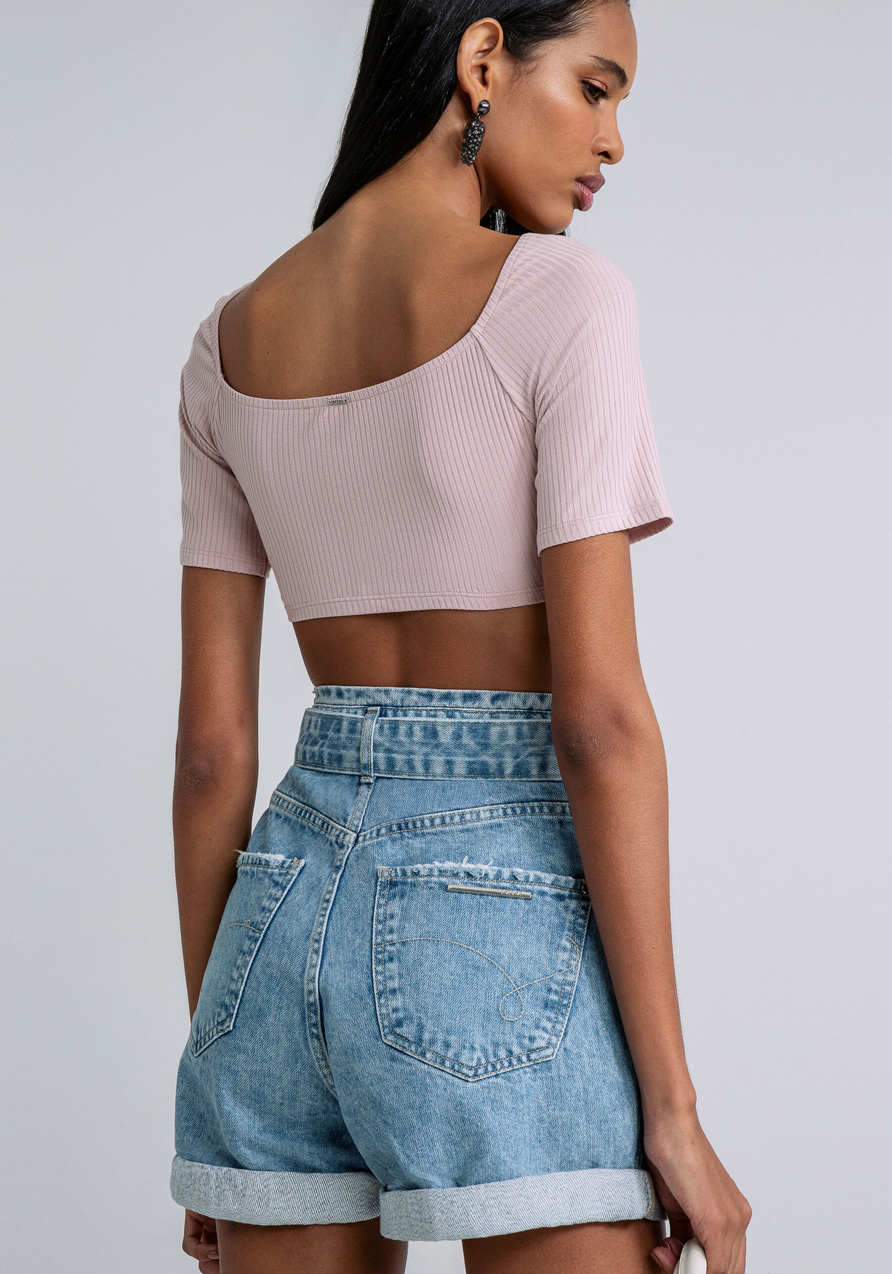 Blusa Cropped Torção Decote, . Blusa Cropped Torção Decote, , large.