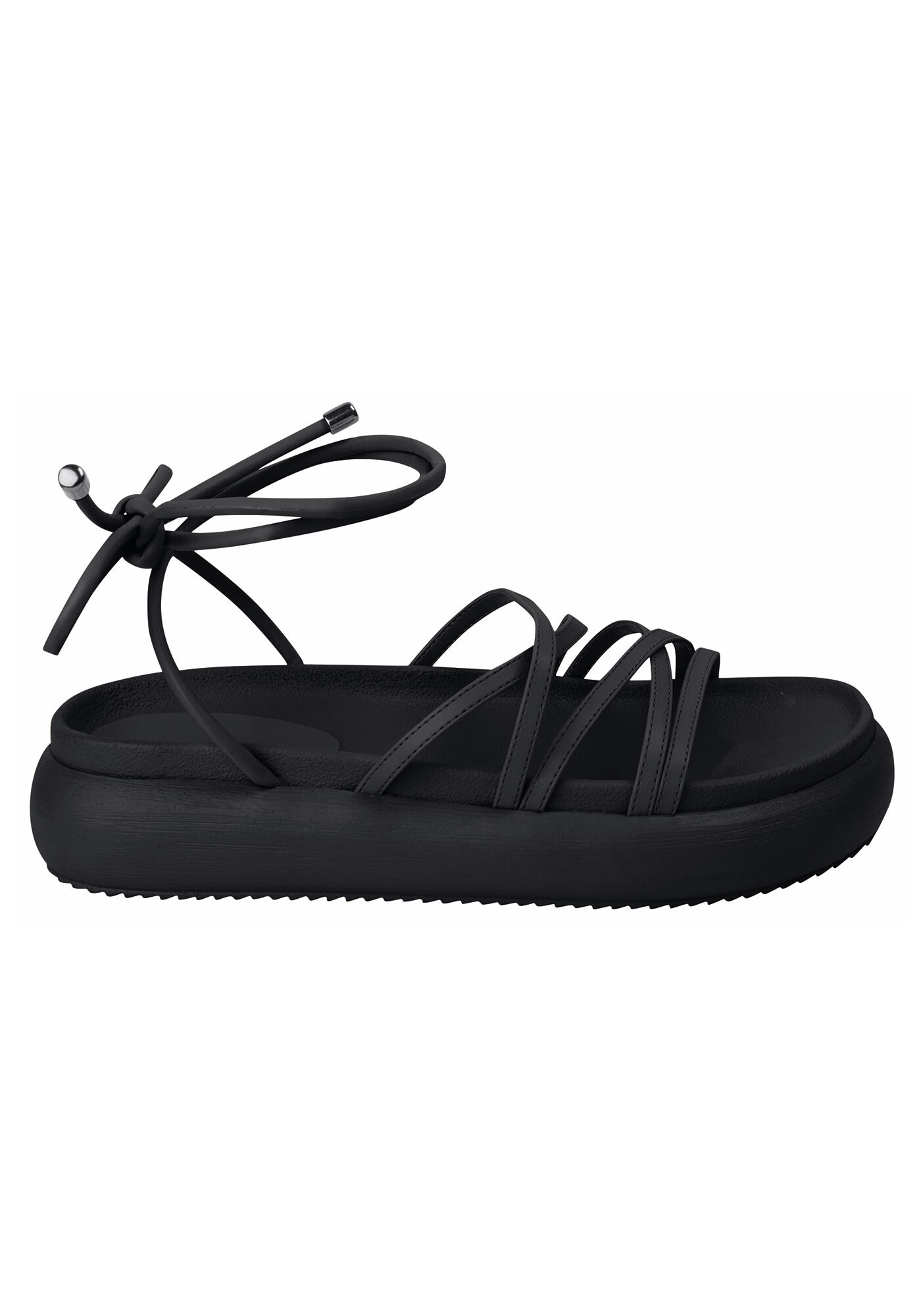 Sand&aacute;lia Papete Flatform com Amarra&ccedil;&atilde;o, , large.