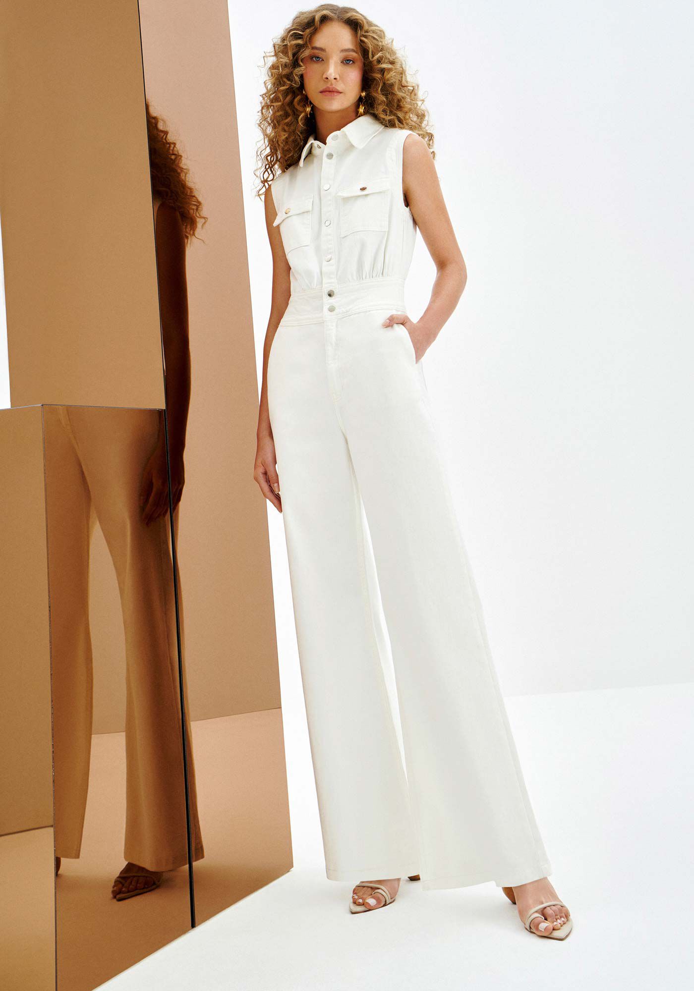 Macac&atilde;o Sarja Longo Utilit&aacute;rio com Bolsos, , large.