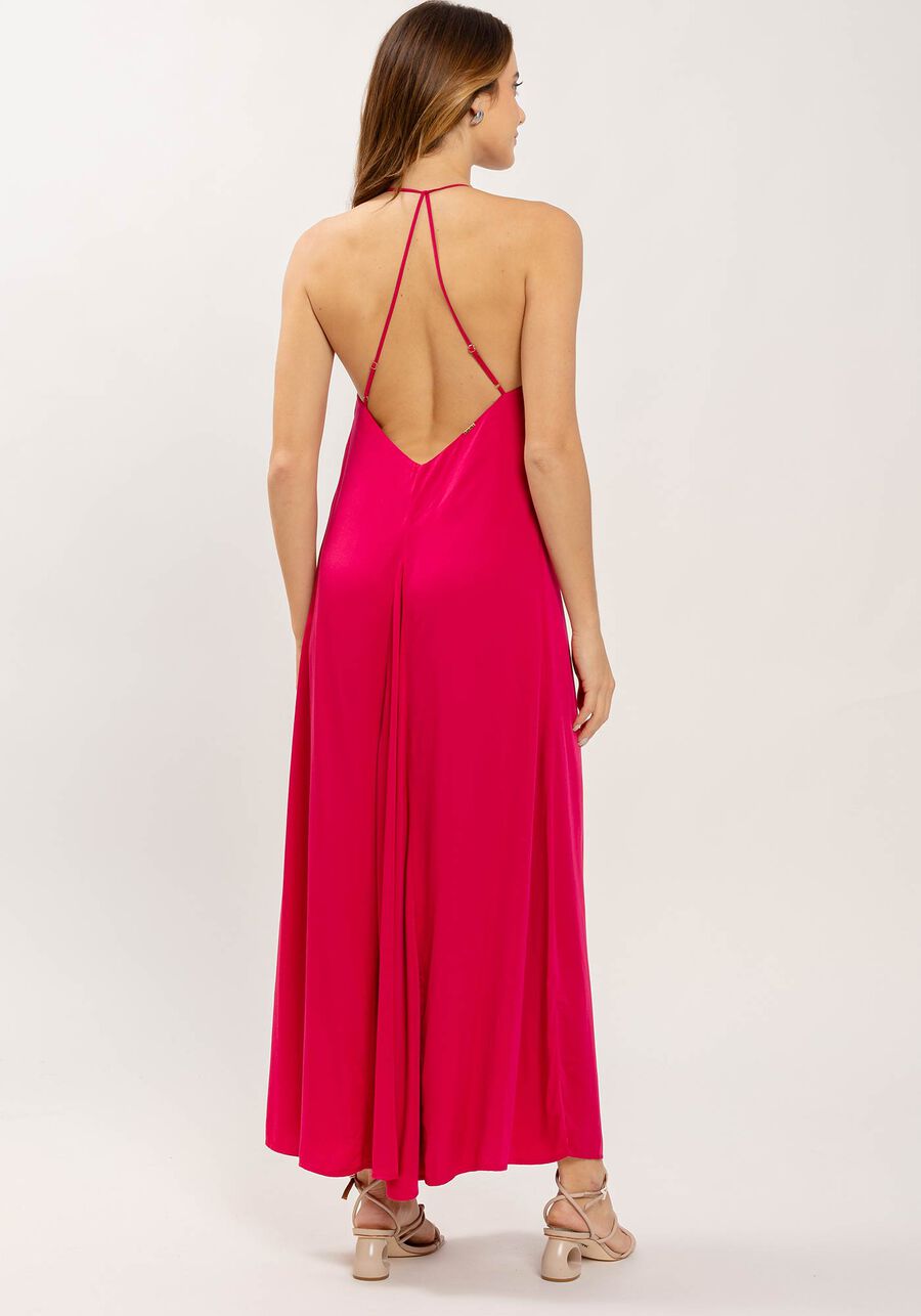 Vestido Midi Ampla com Alças e Prega Frontal, . Vestido Midi Ampla com Alças e Prega Frontal, , large.