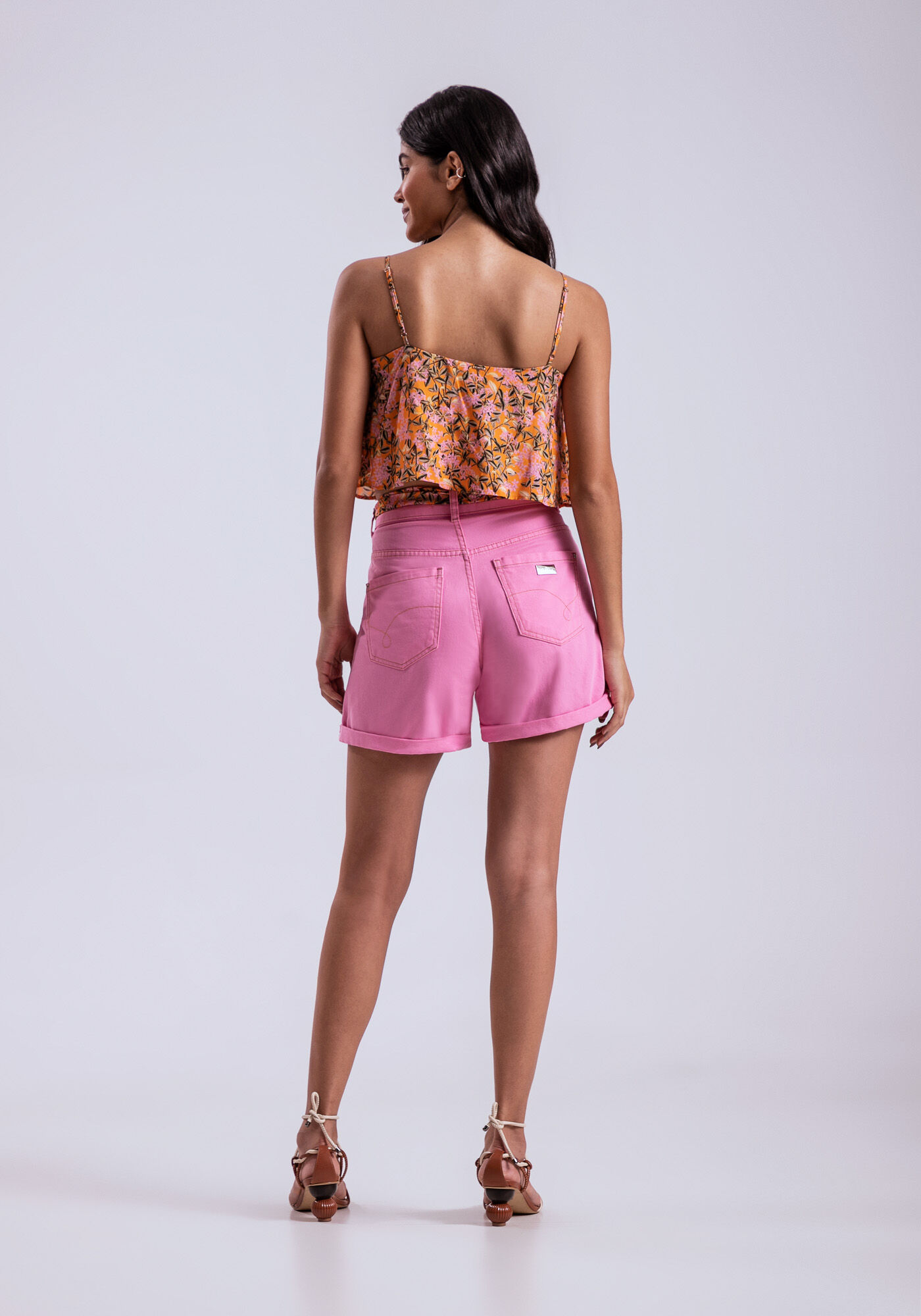 Bermuda Sarja Boyfriend Venice com Faixa, , large.