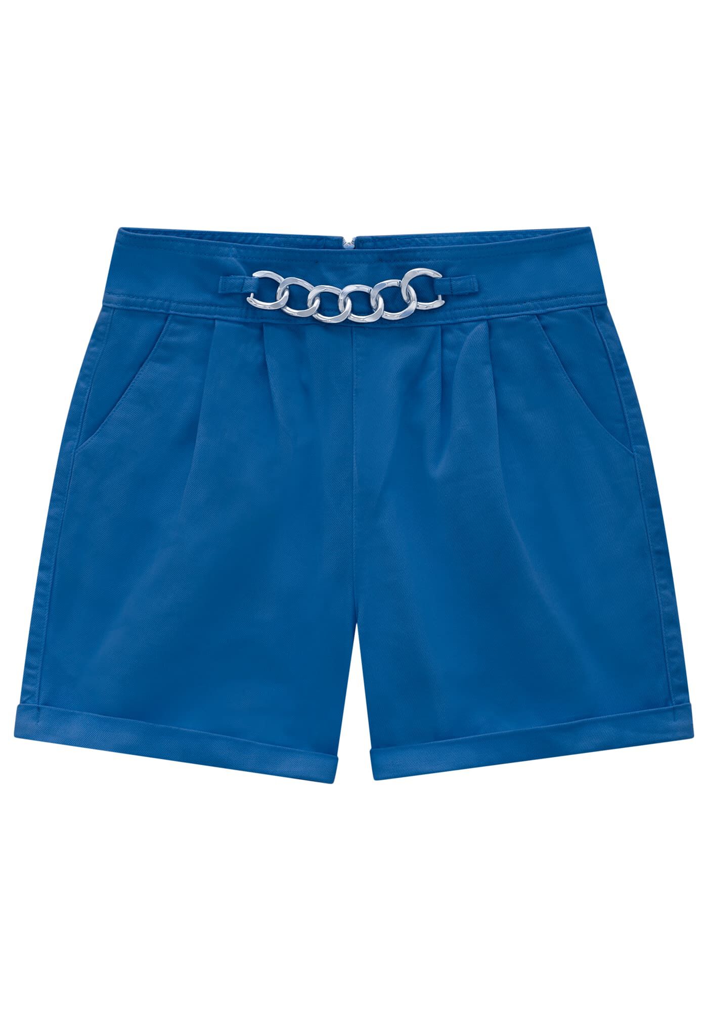 Shorts Sarja Alfaiataria com Corrente C&oacute;s, , large.