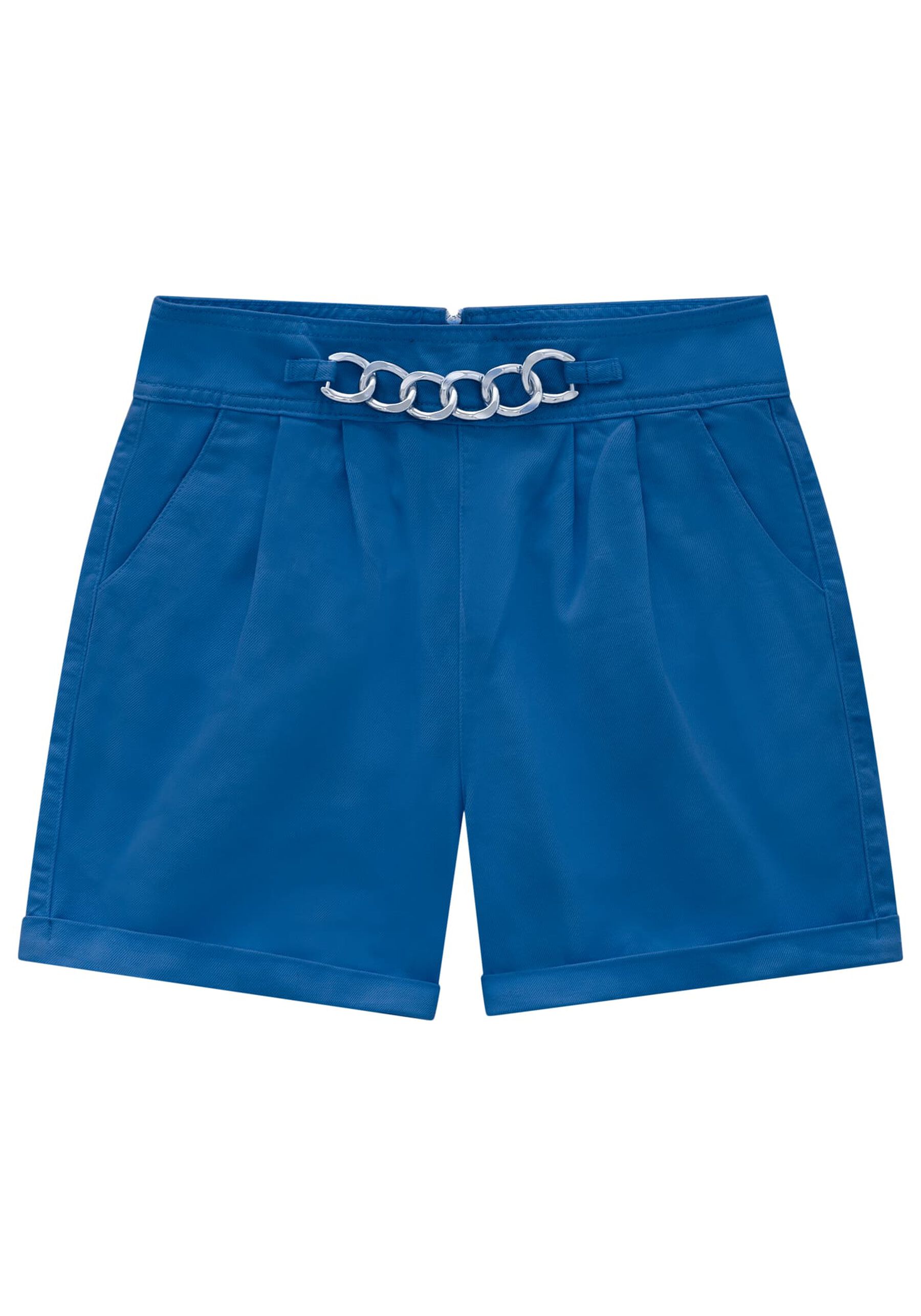 Shorts Sarja Alfaiataria com Corrente Cós, . Shorts Sarja Alfaiataria com Corrente Cós, , large.