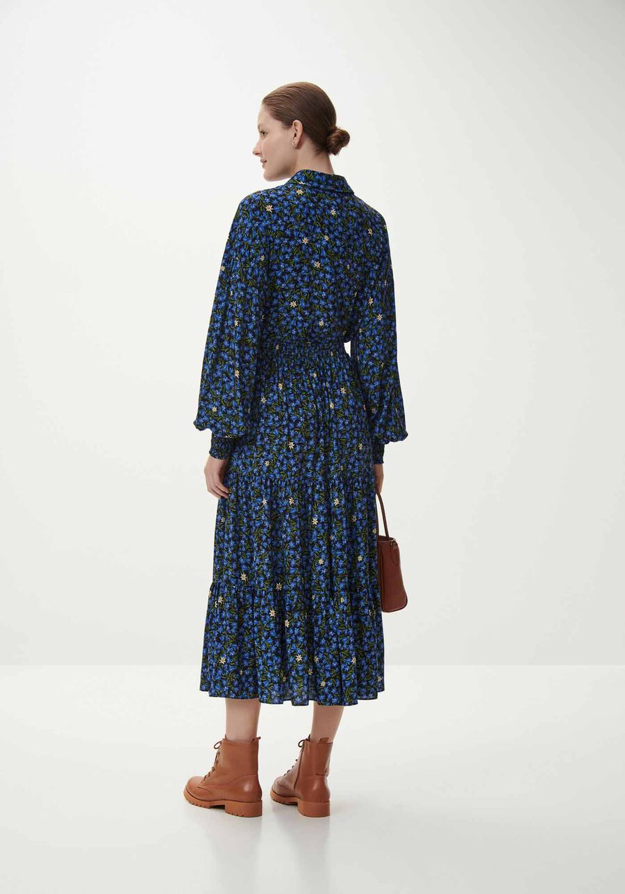 Saia Midi Estampada em Viscose com Babados, . Saia Midi Estampada em Viscose com Babados, , large.