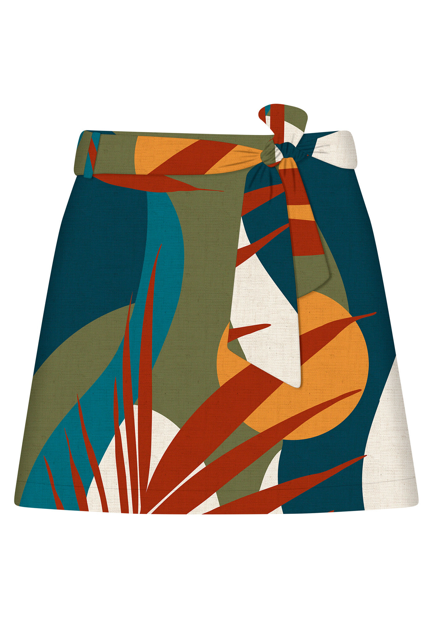 Saia Cintura M&eacute;dia Cinto Estampa, , large.