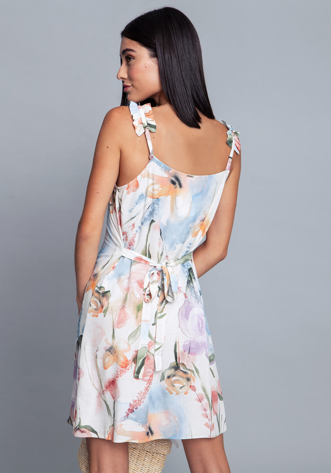 Vestido Tecido Rayon Bali Curto Vichy, , large.