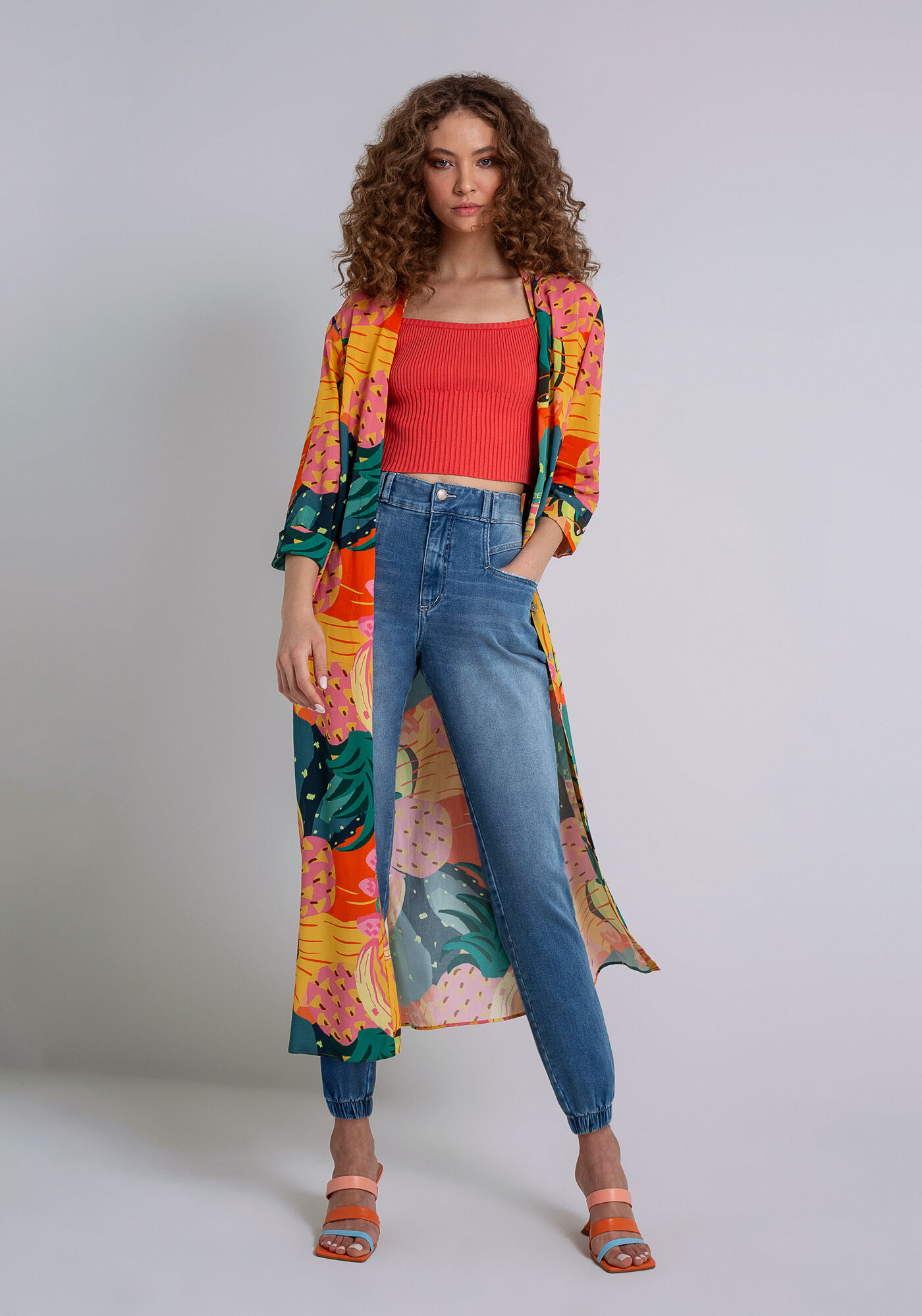 Blusa Cropped Ombro a Ombro em Tric&ocirc;, , large.