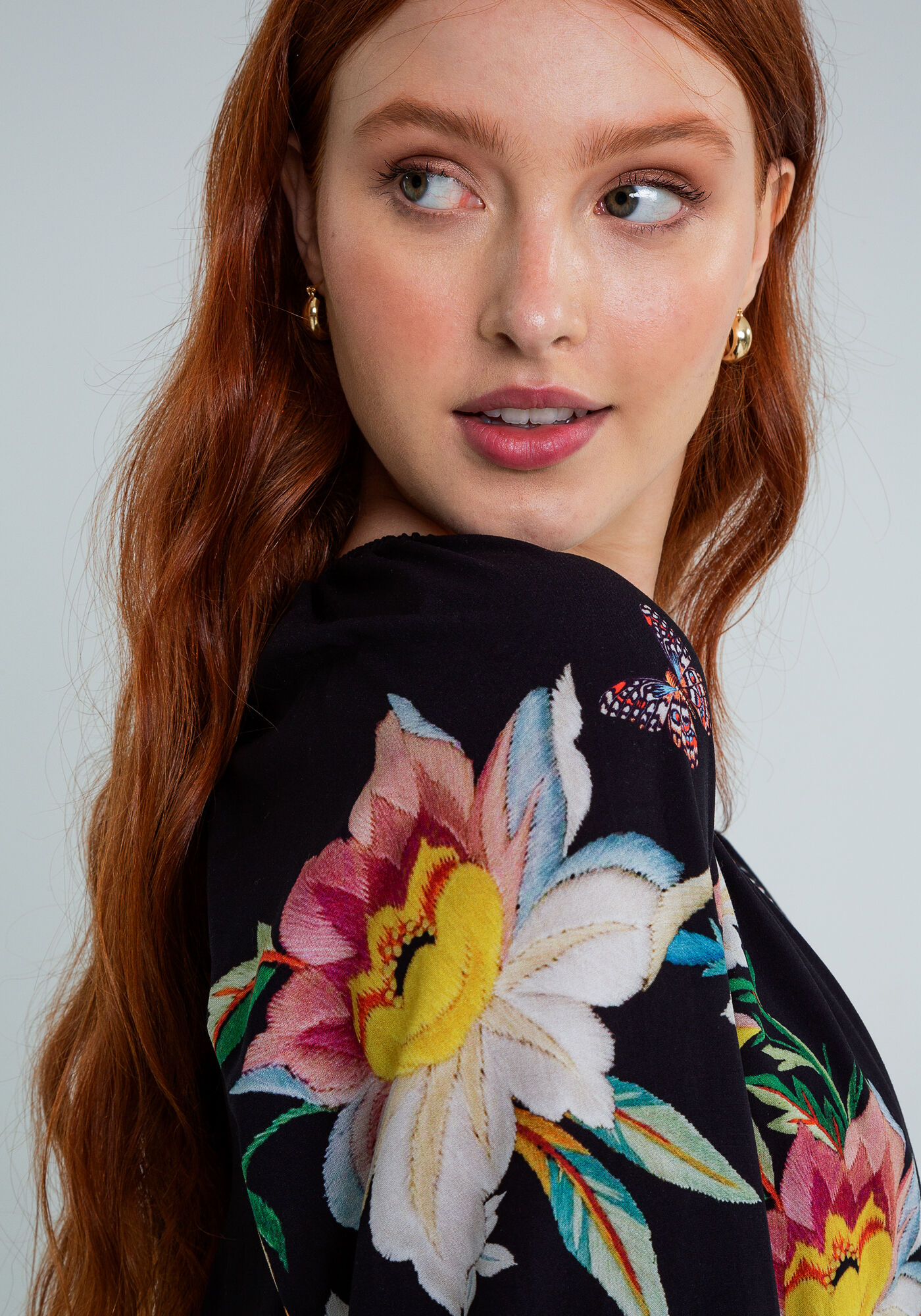 Blusa Bata Amarra&ccedil;&atilde;o Estampada, NOSTALGIA, large.