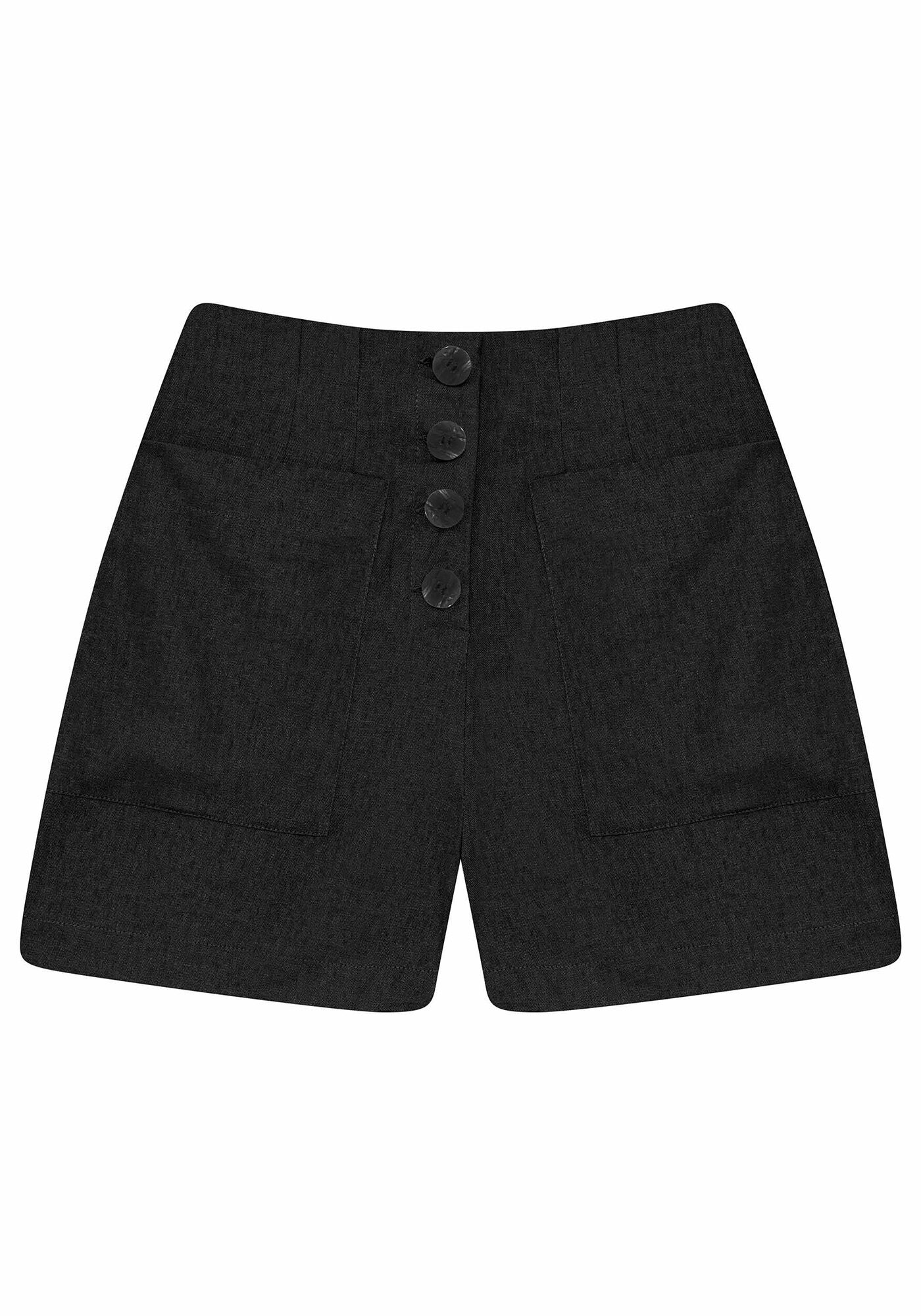Shorts Linho com Bot&otilde;es Marinho Stella, , large.