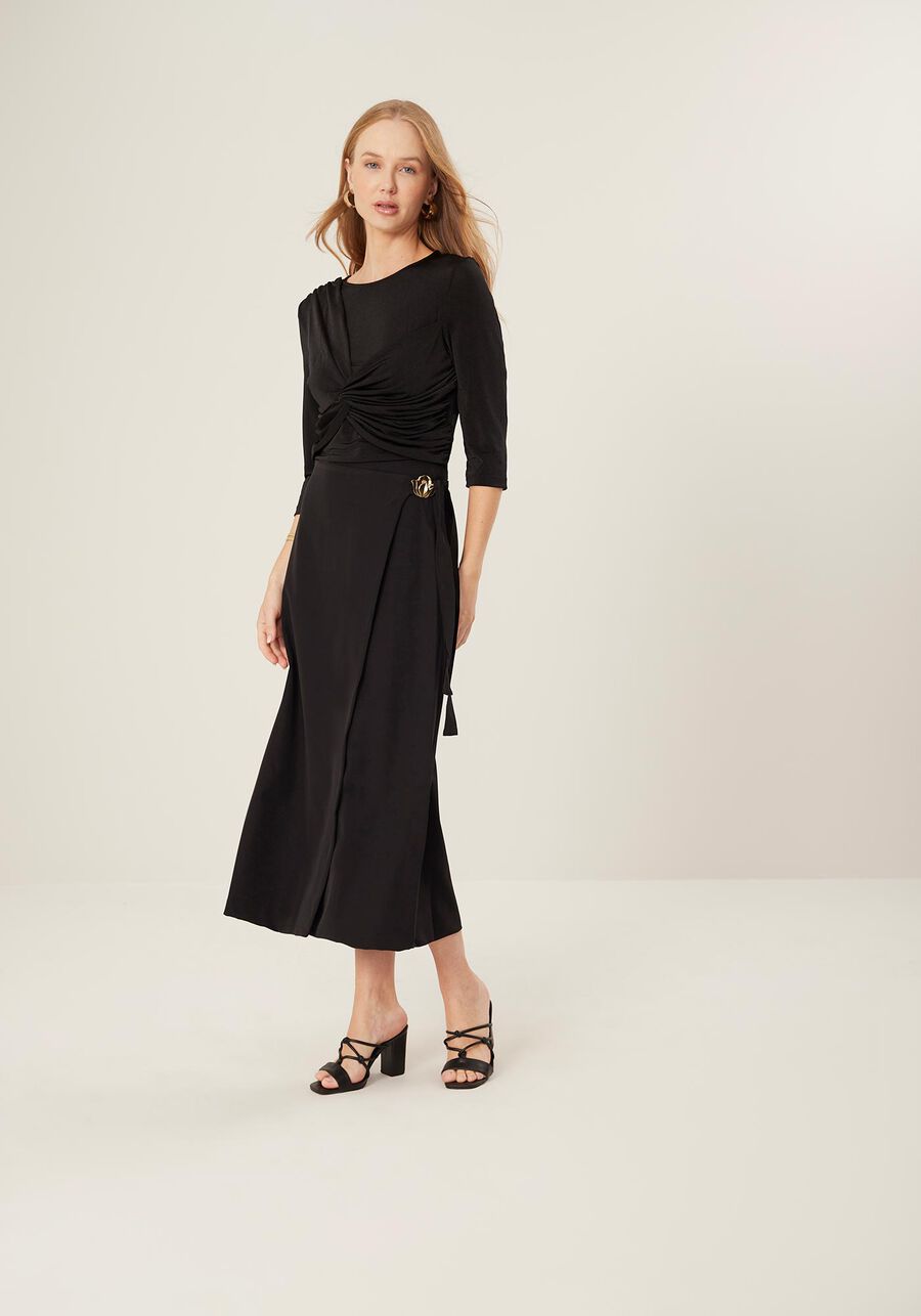 Saia Midi Chá Com Amarração E Aplique Metalizado, . Saia Midi Chá Com Amarração E Aplique Metalizado, , large.