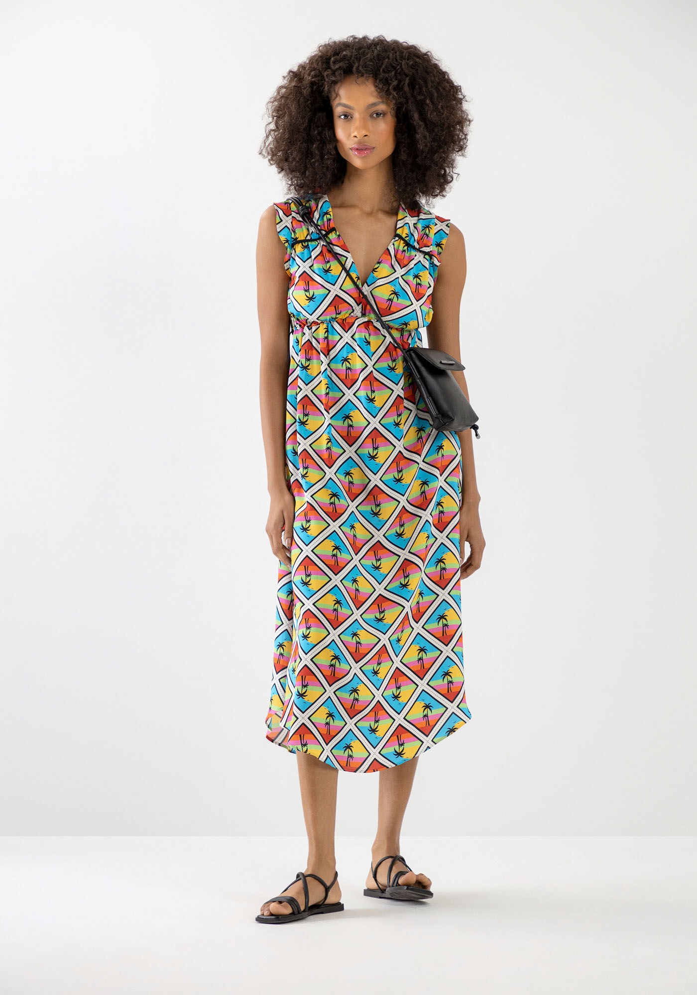 Vestido midi viscose hot sale