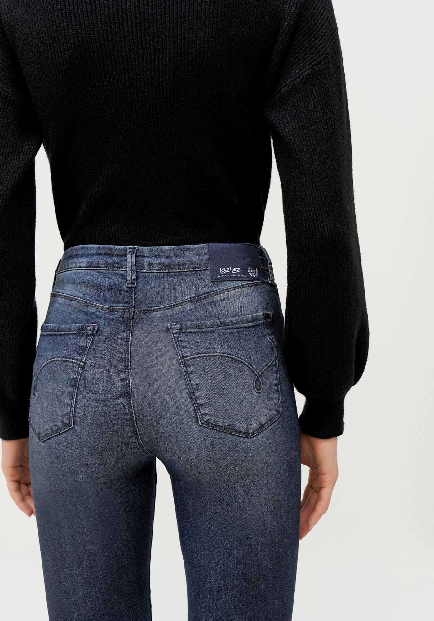 Cal&ccedil;a Jeans Skinny com Cintura Alta, JEANS, large.