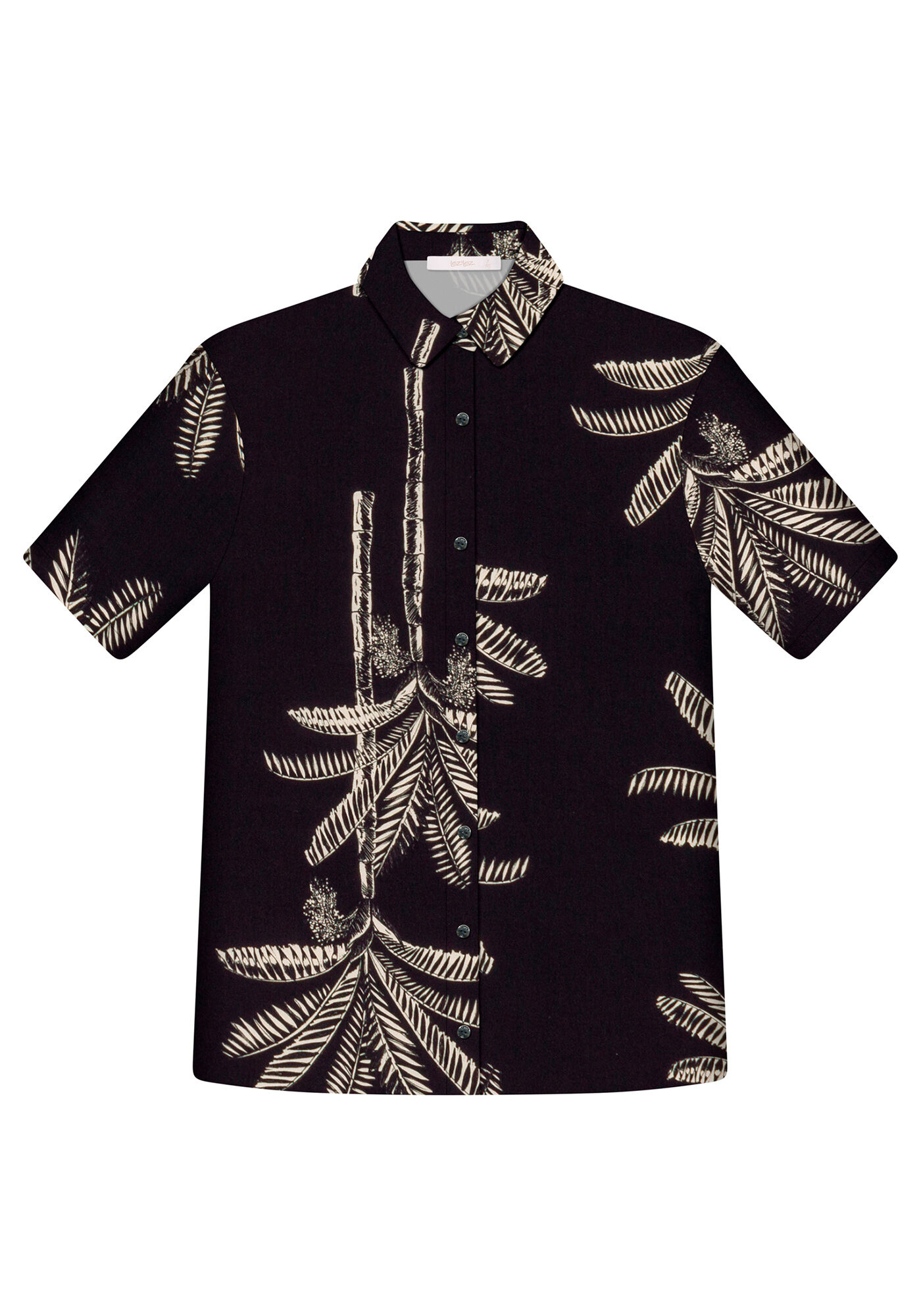 Camisa Manga Curta Ampla Estampa, , large.