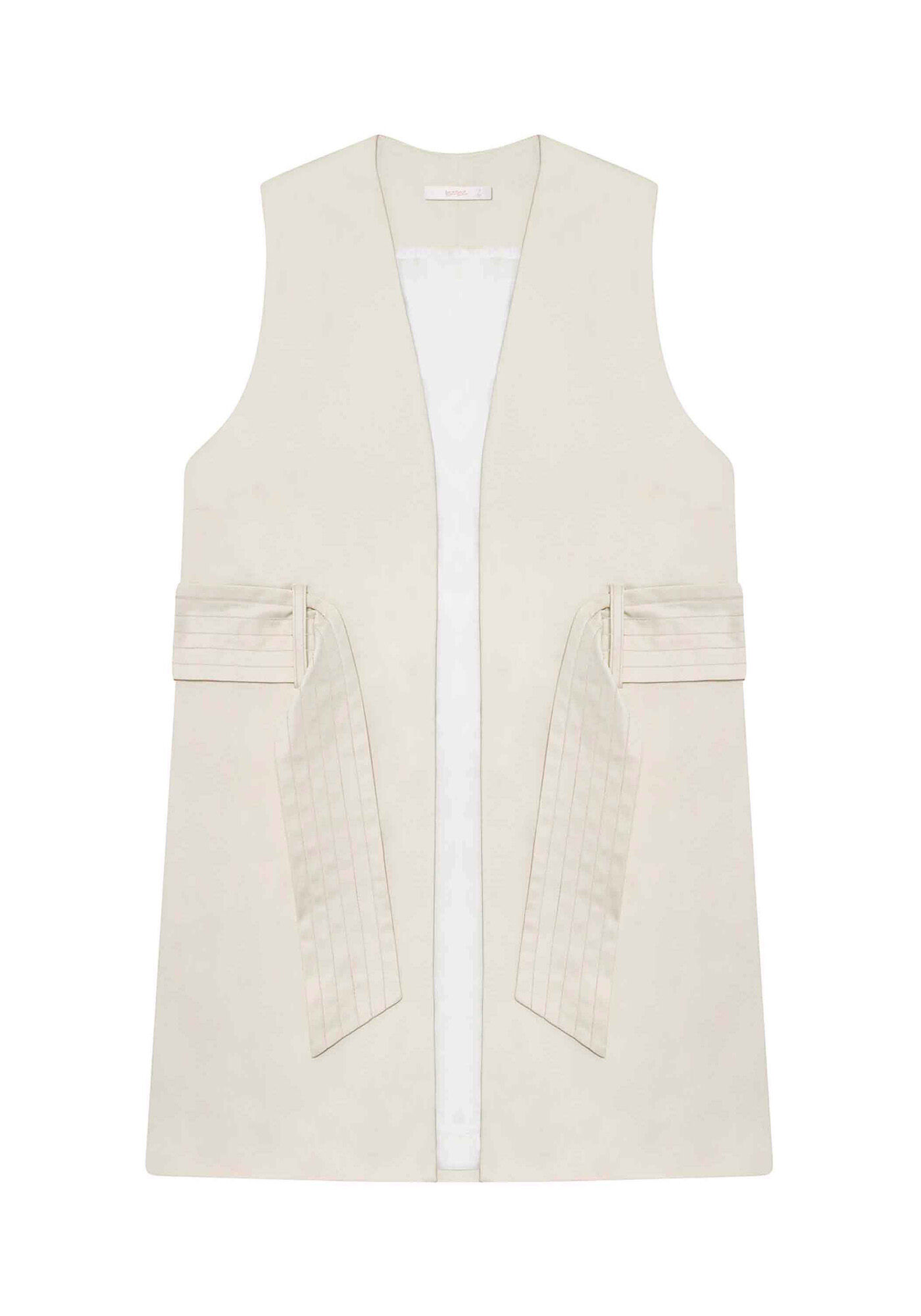 Colete Tecido Cots Unicolor Branco Off White, , large.