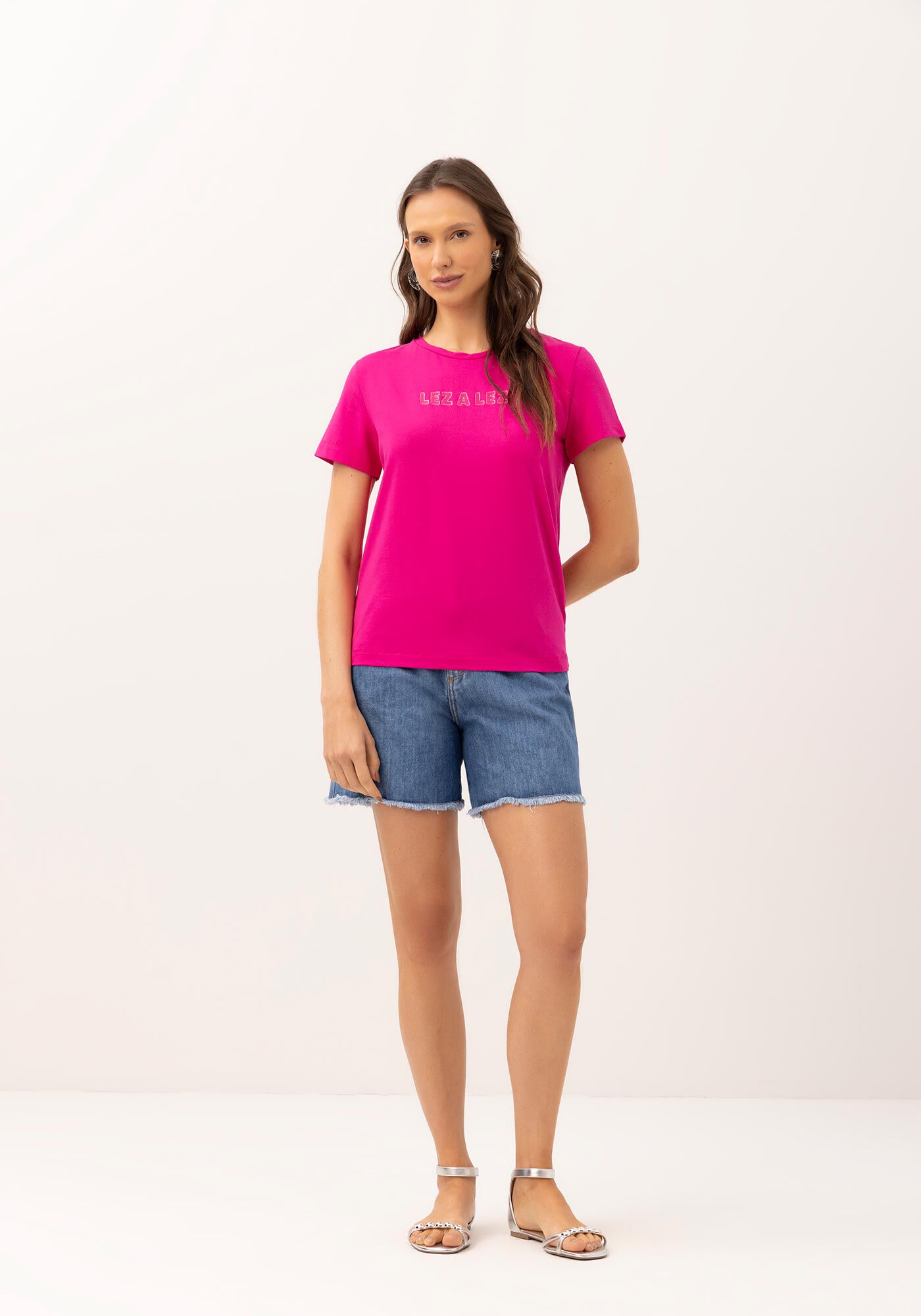 T-shirt Malha Power com Efeito Brilho, , large.