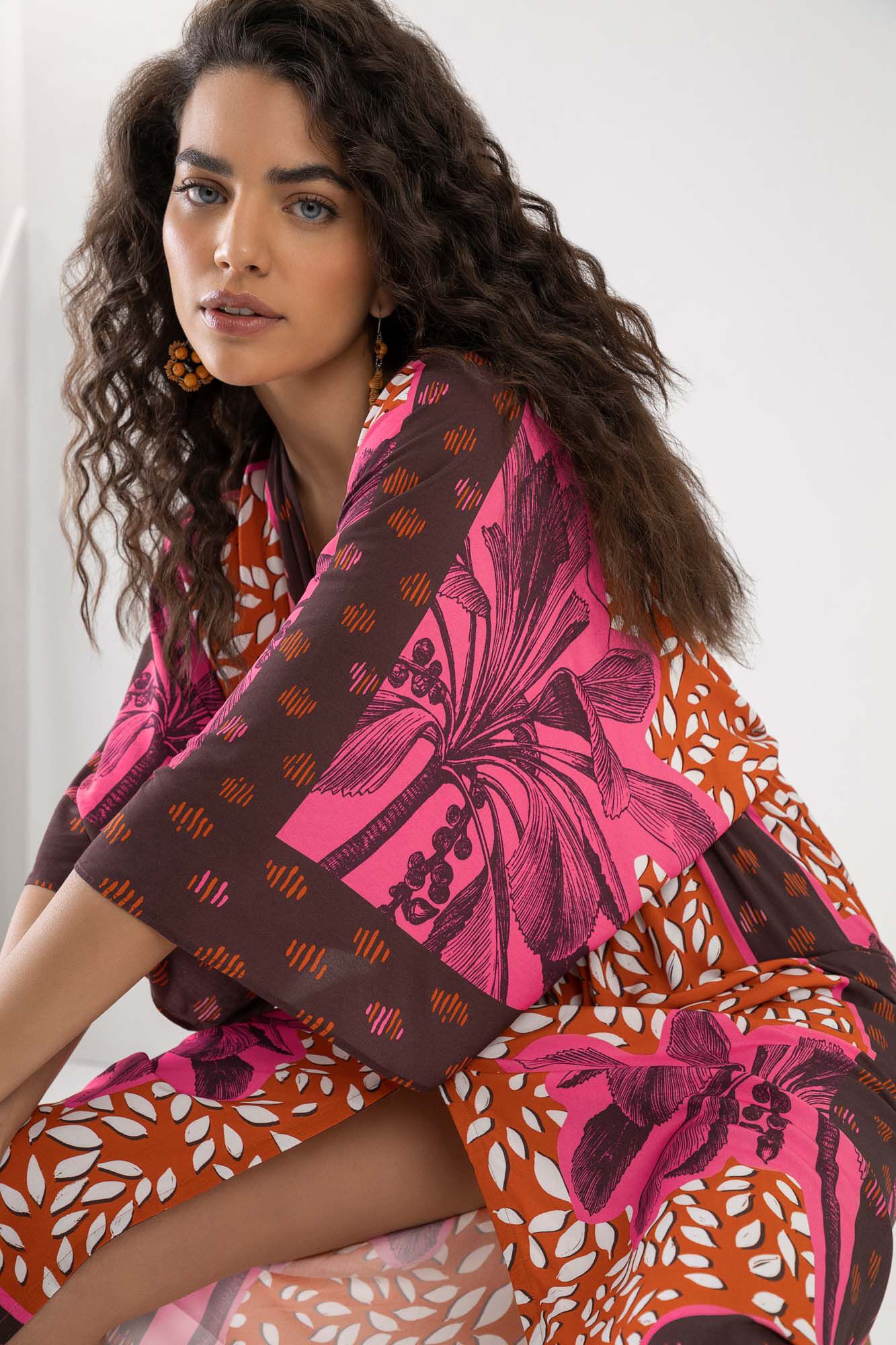Chemise de outlet viscose estampada