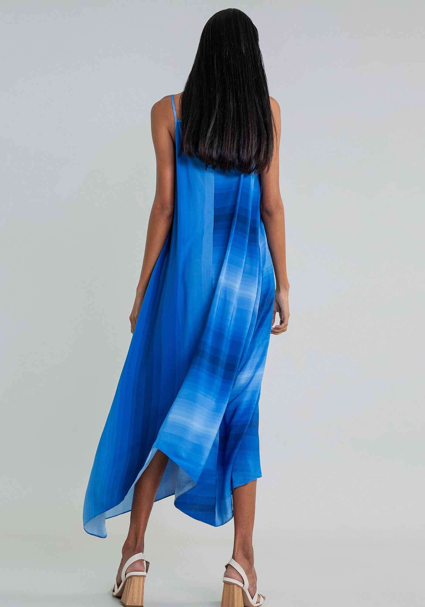 Vestido M&iacute;di Assim&eacute;trico Cinto, , large.