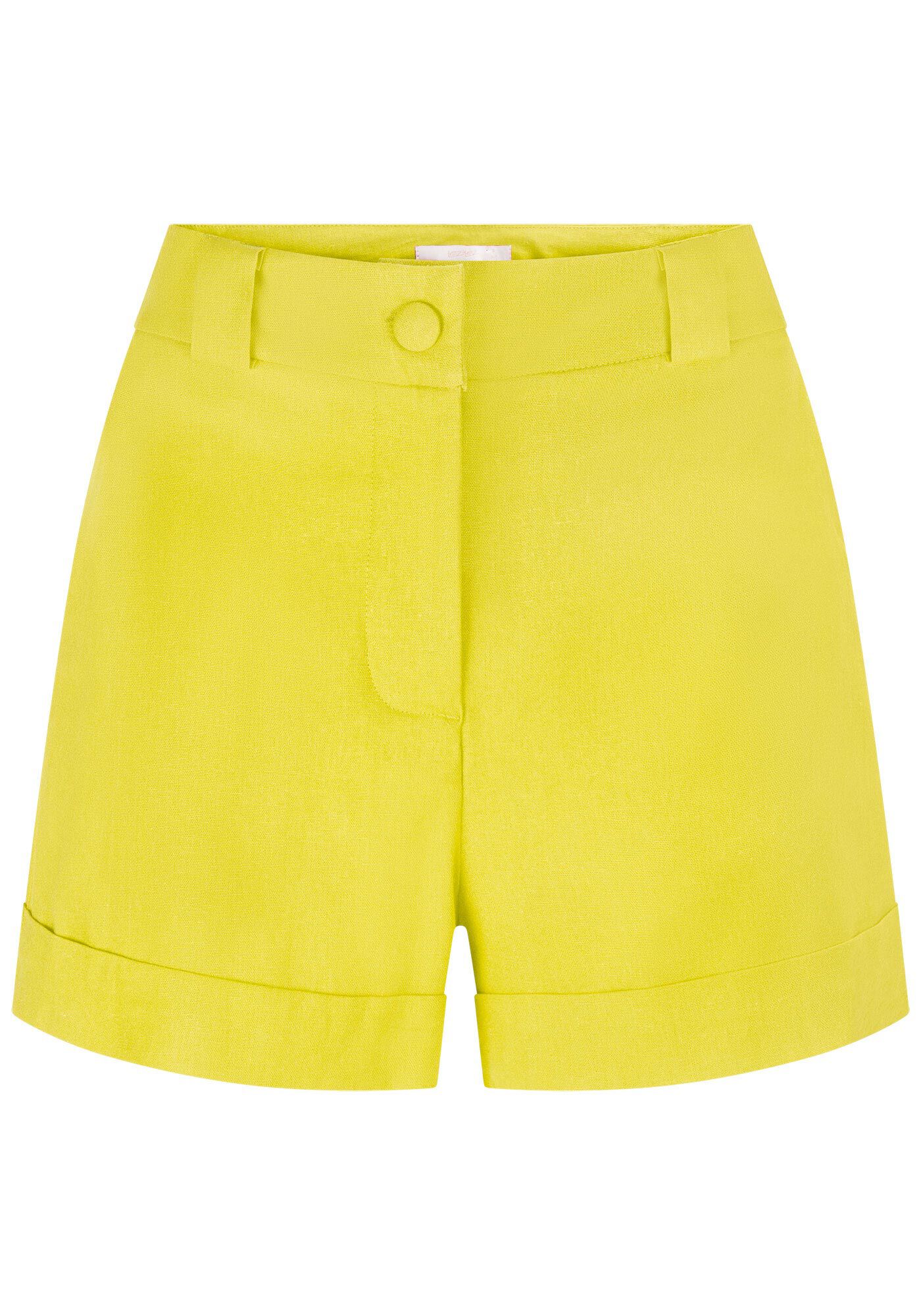 Shorts Alfaiataria em Linho com Cintura Alta, , large.