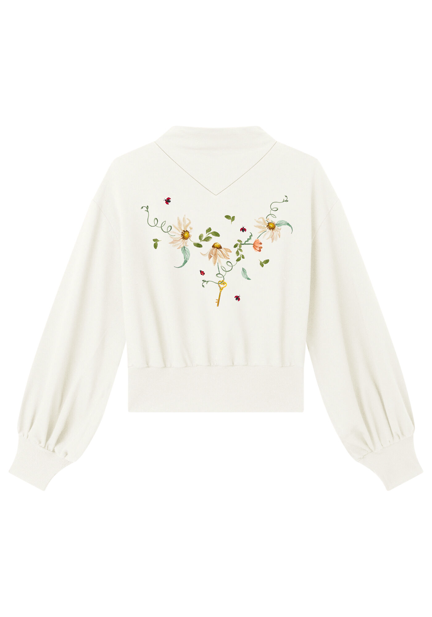 Blus&atilde;o Manga Bufante em Molecotton com Bordado, BRANCO OFF WHITE, large.