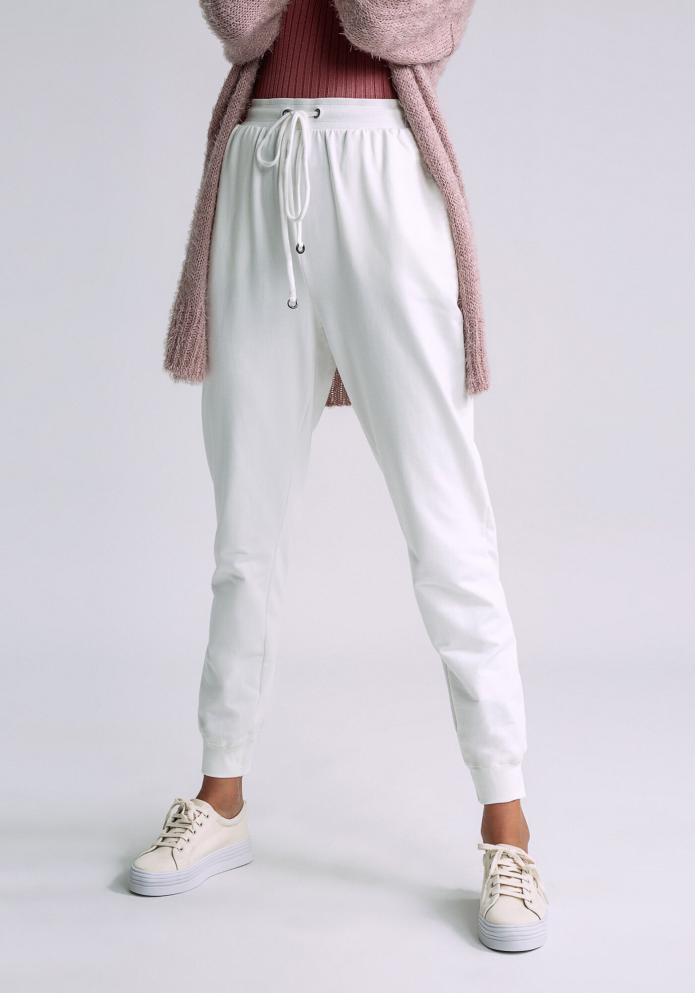 Cal&ccedil;a Jogging Molecotton, BRANCO OFF WHITE, large.