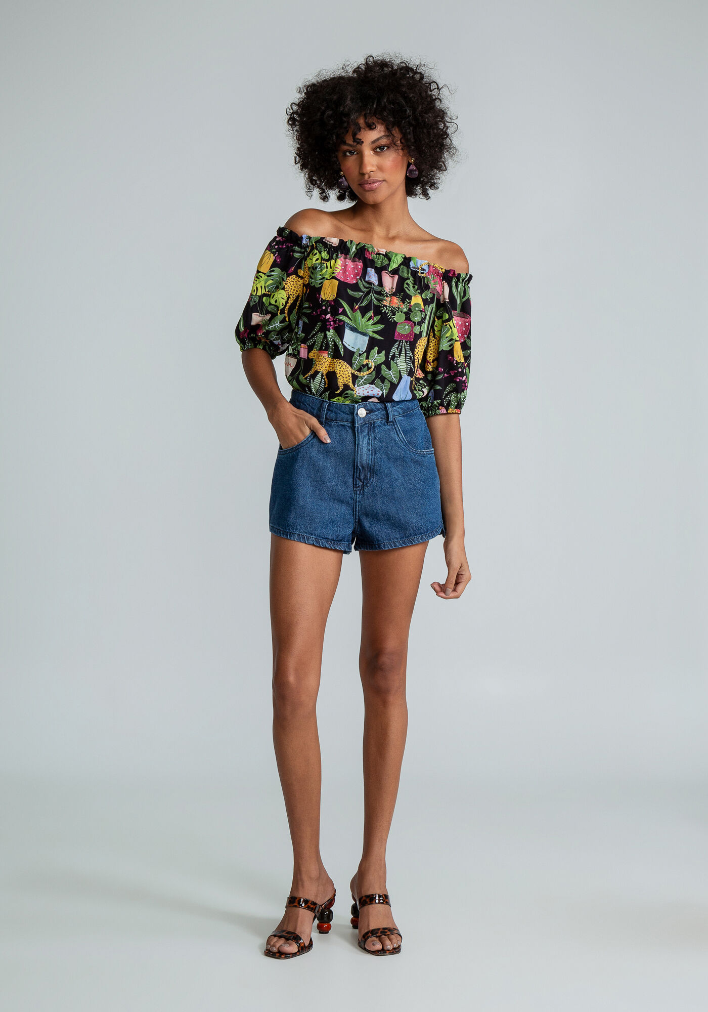 Blusa Ombro a Ombro com Top Faixa, , large.