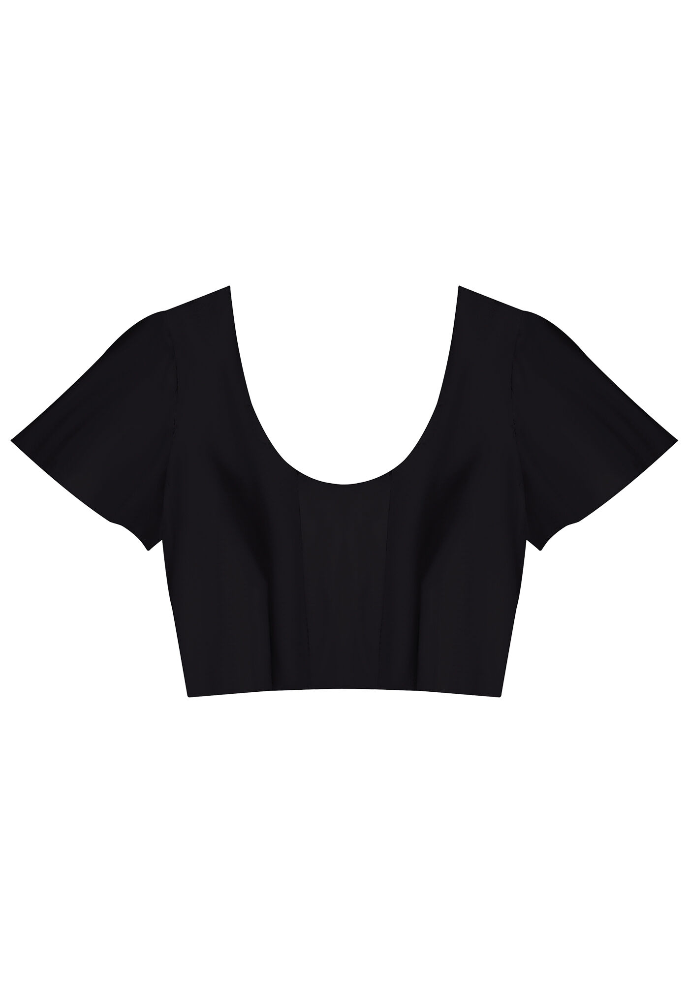 Blusa Cropped em Tecido Plano com Manga Curta, , large.