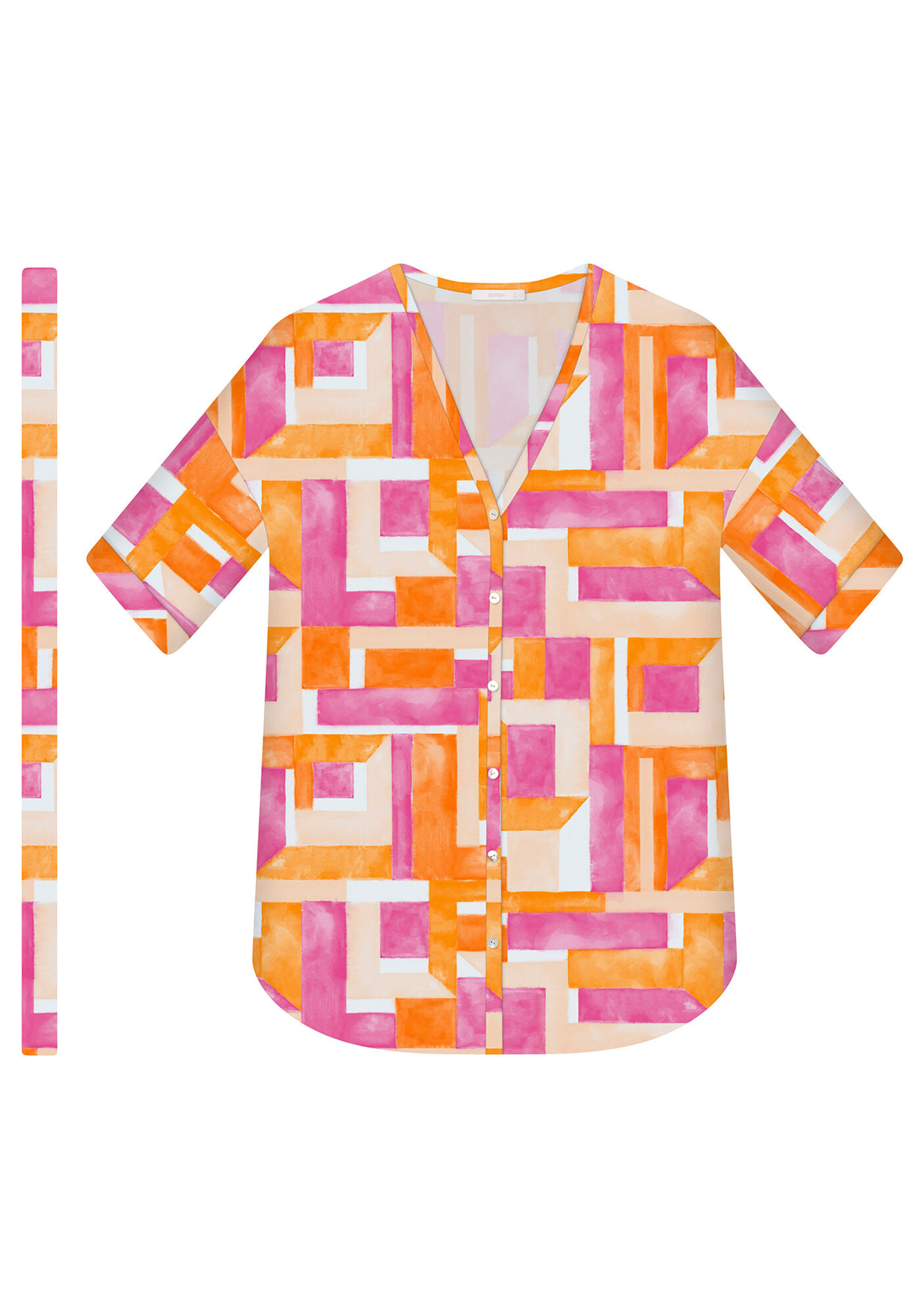 Camisa Tecido Saida de Praia Manga 3/4, , large.