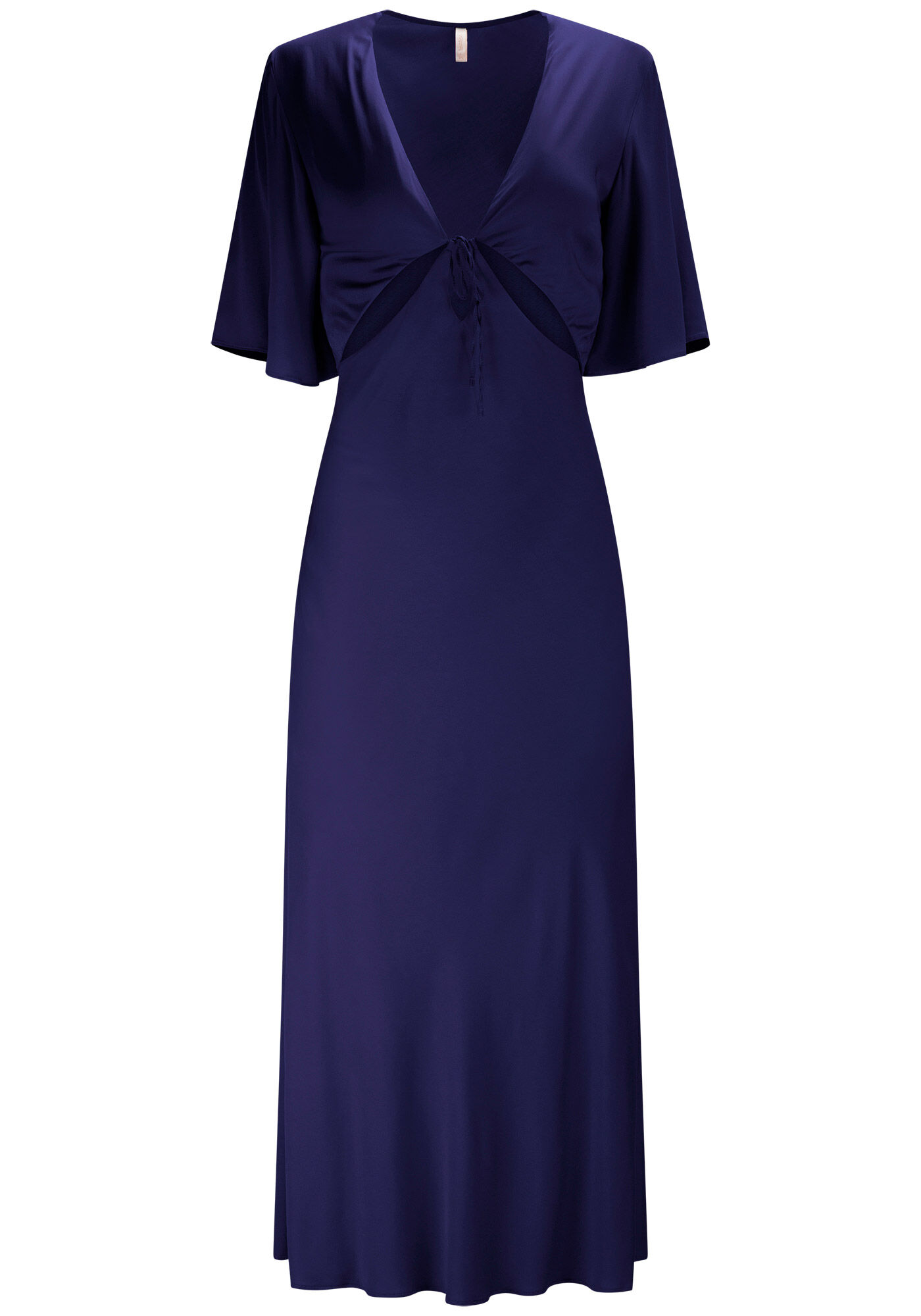 Vestido Midi Manga Flare com Cut e Amarra&ccedil;&atilde;o, , large.