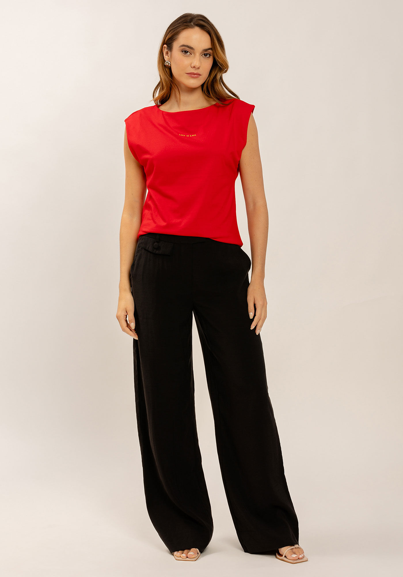 T-shirt Muscle Tee em Malha com Bordado Lurex, , large.