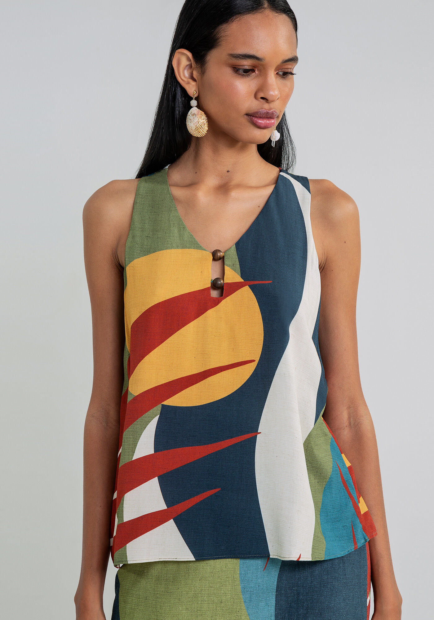 Blusa Detalhe B&uacute;zios Estampa, , large.