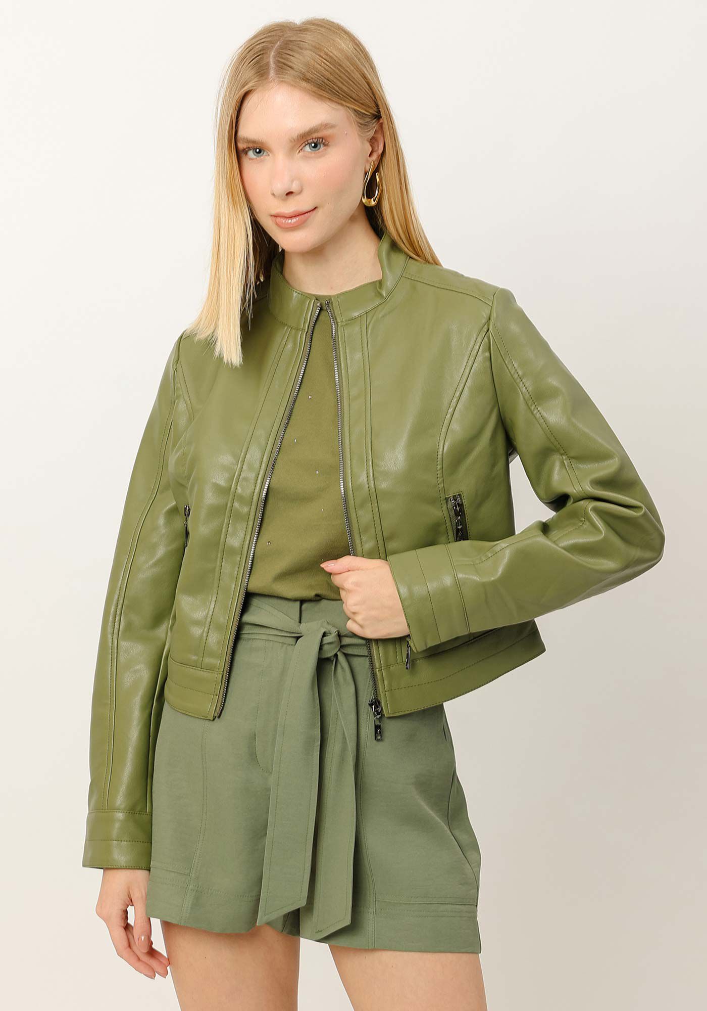 Jaqueta em PU com Z&iacute;per, , large.