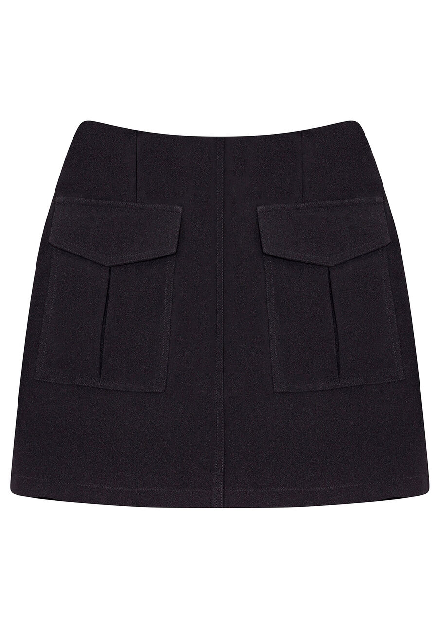 Saia Tecido Crepe Santin, PRETO. Saia Tecido Crepe Santin, PRETO, large.