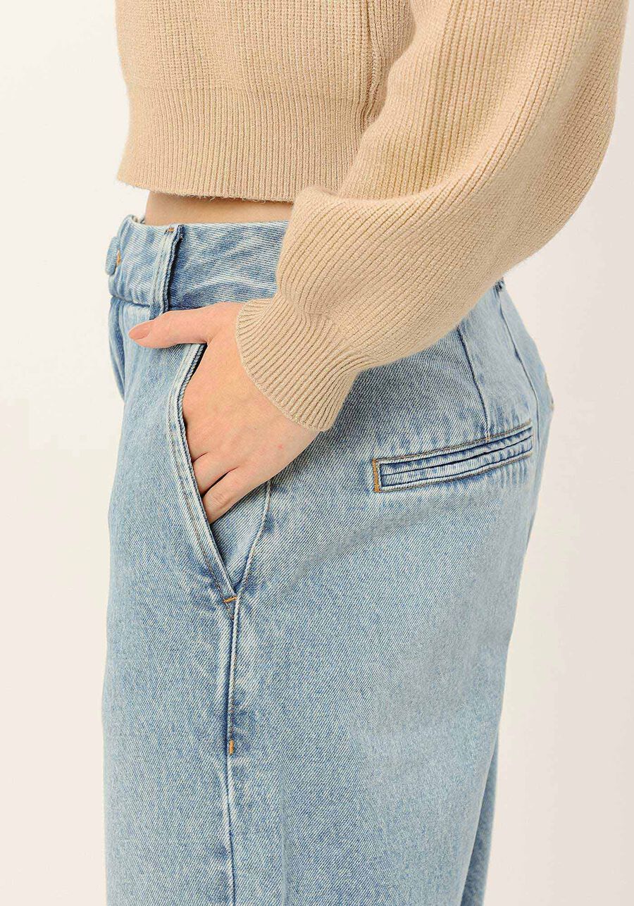 Calça Jeans Wide Leg Alfaiataria com Cintura Alta, . Calça Jeans Wide Leg Alfaiataria com Cintura Alta, , large.