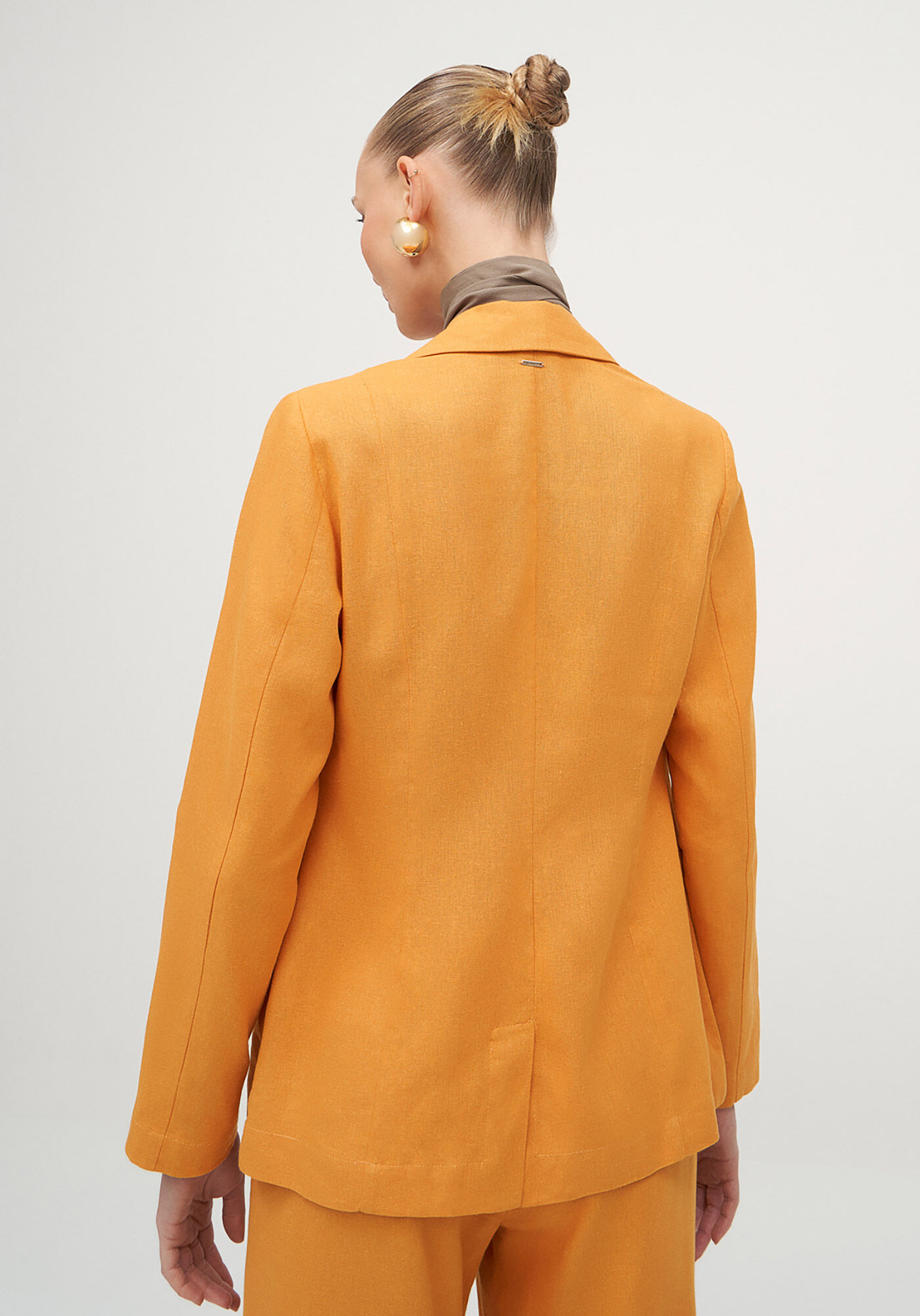 Blazer Alfaiataria em Linho com Bolsos, , large.