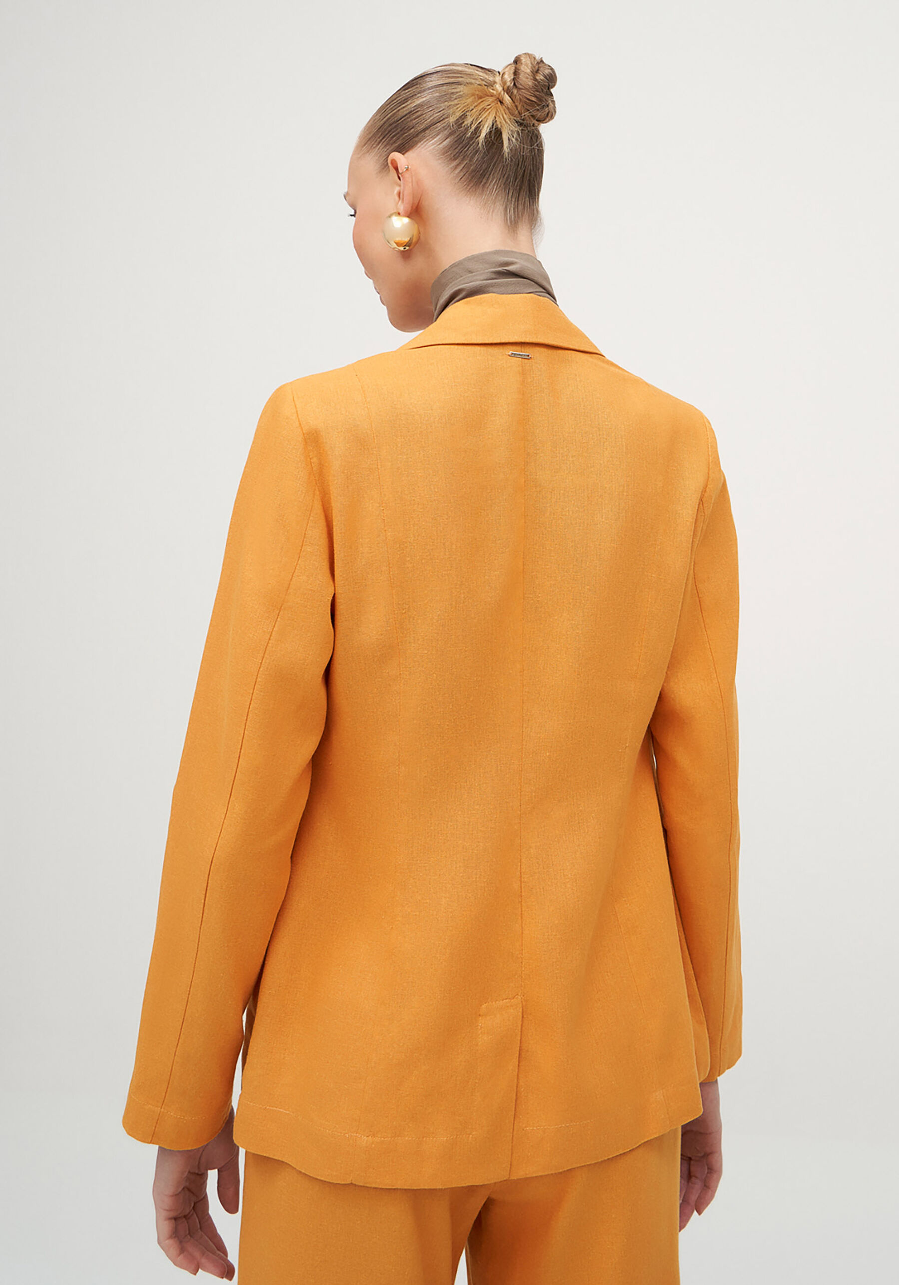 Blazer Alfaiataria em Linho com Bolsos, . Blazer Alfaiataria em Linho com Bolsos, , large.