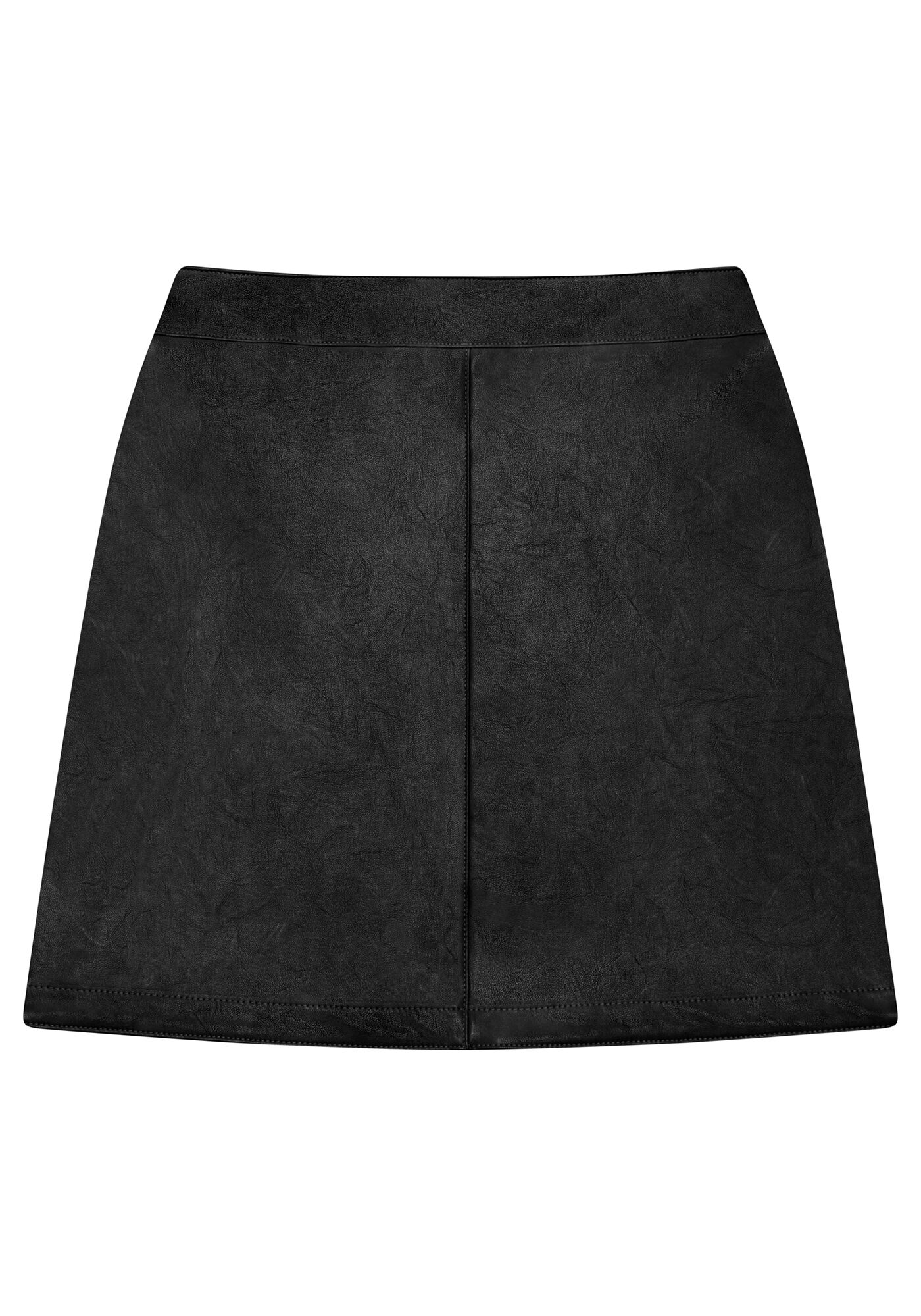 Saia Curta Cintura M&eacute;dia PU, , large.