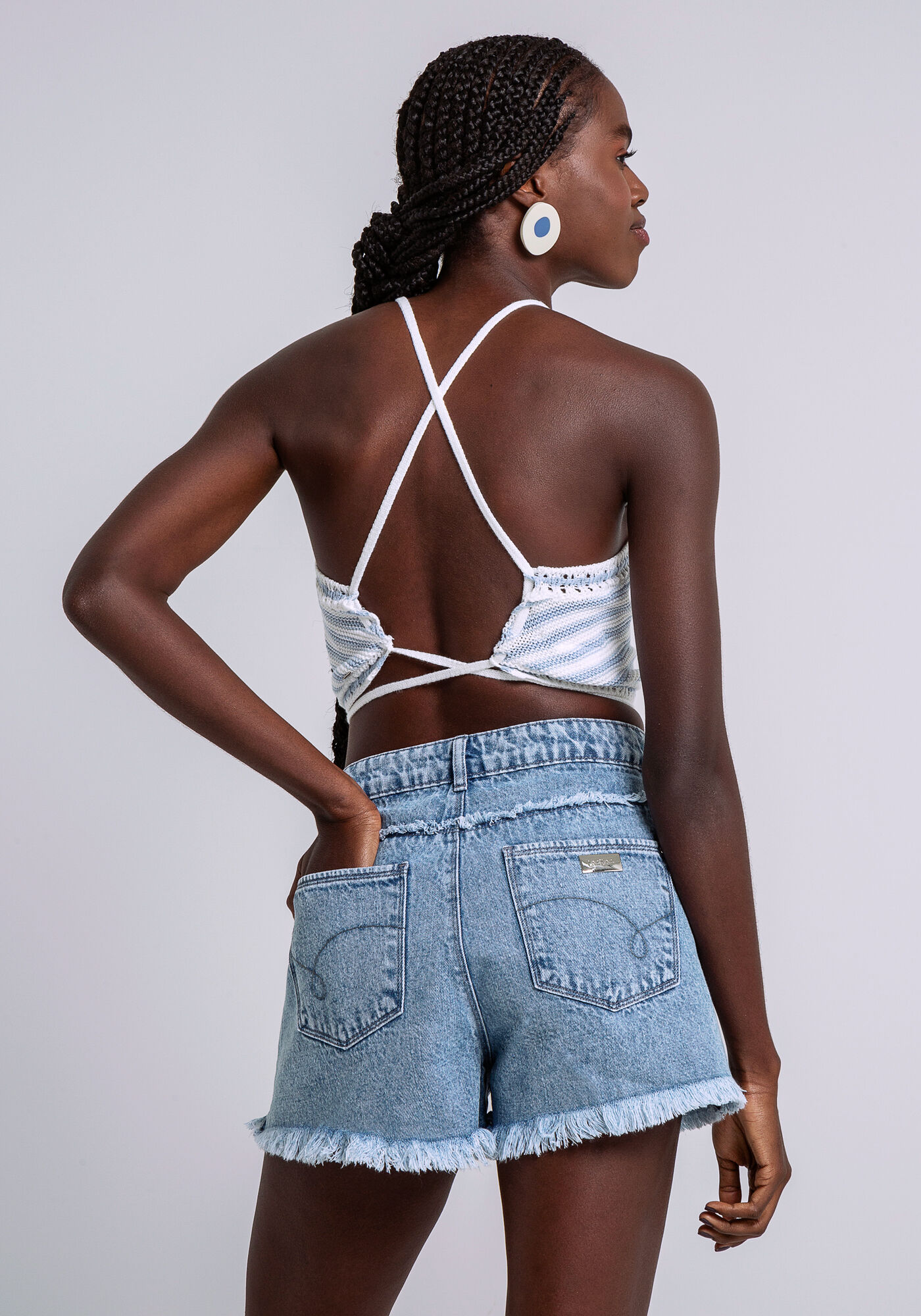 Shorts Jeans Rio com Desfiados, JEANS, large.