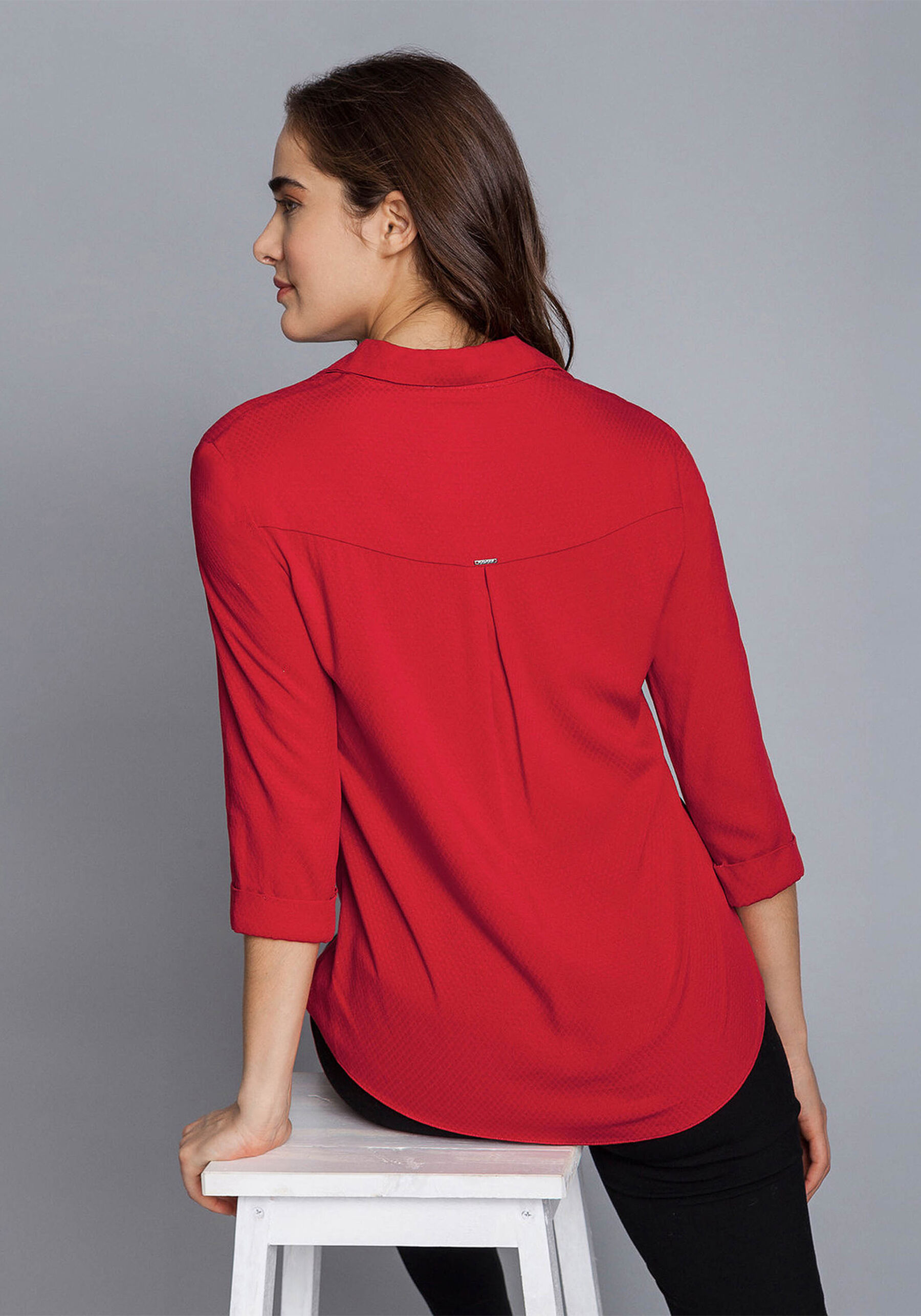 Camisa Manga 3/4 Clássica Vermelho Bulgaria, . Camisa Manga 3/4 Clássica Vermelho Bulgaria, , large.