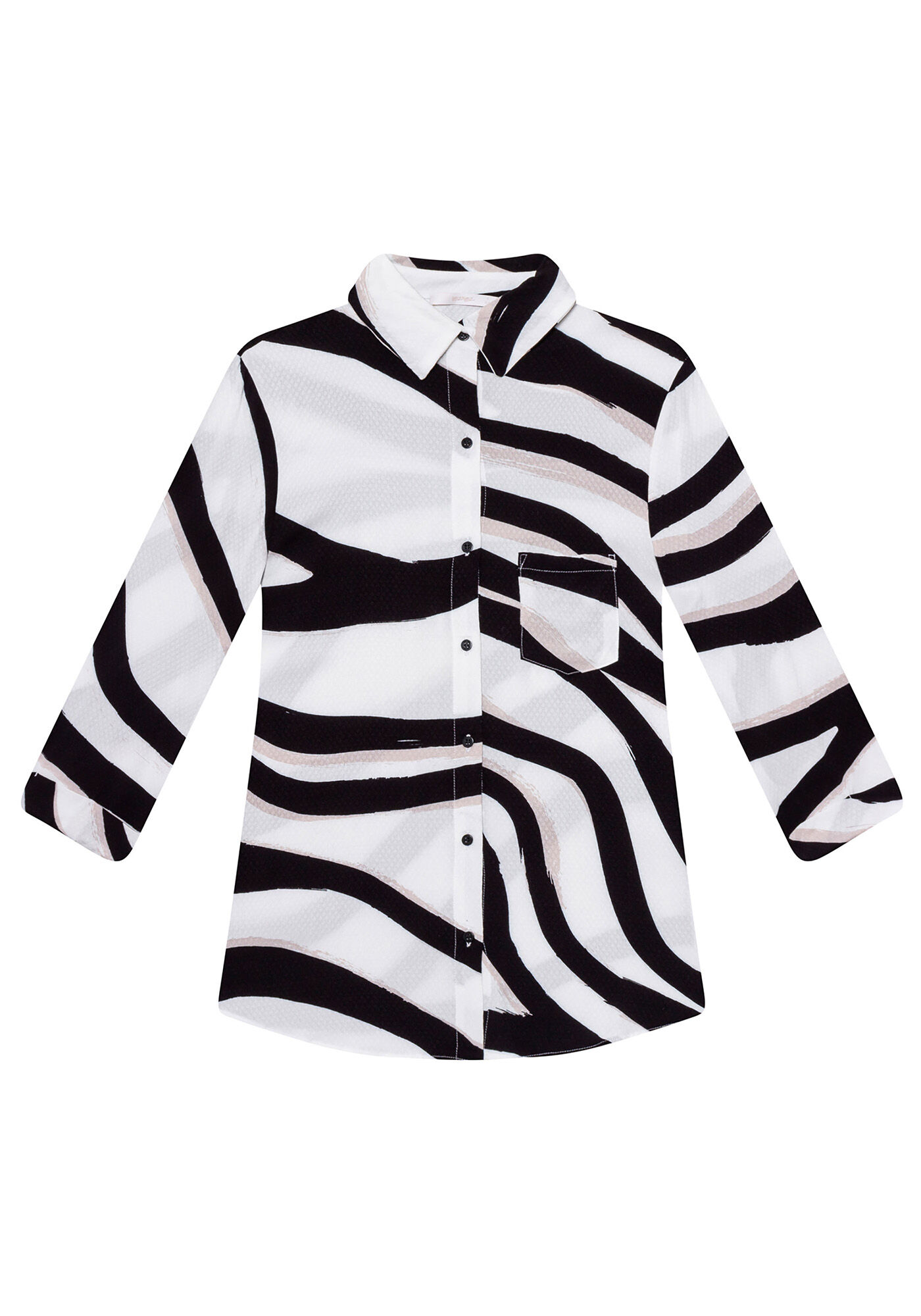 Camisa Tecido Rayon Stars Manga 3/4, , large.