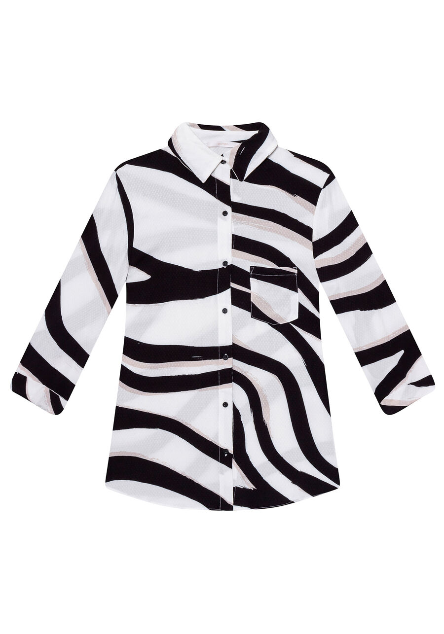 Camisa Tecido Rayon Stars Manga 3/4, . Camisa Tecido Rayon Stars Manga 3/4, , large.