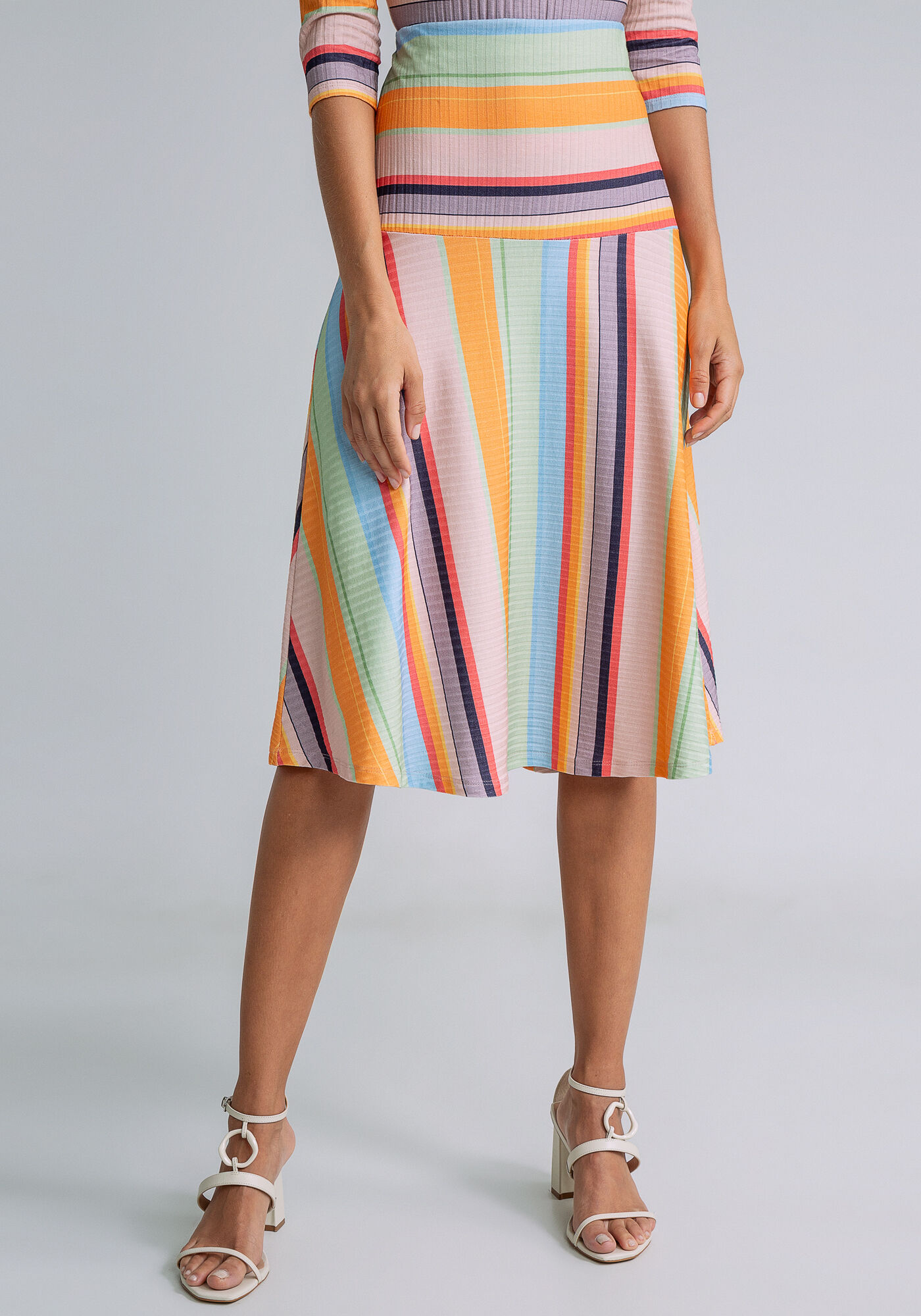 Saia Midi Evas&ecirc; Estampa, ASTRAL, large.