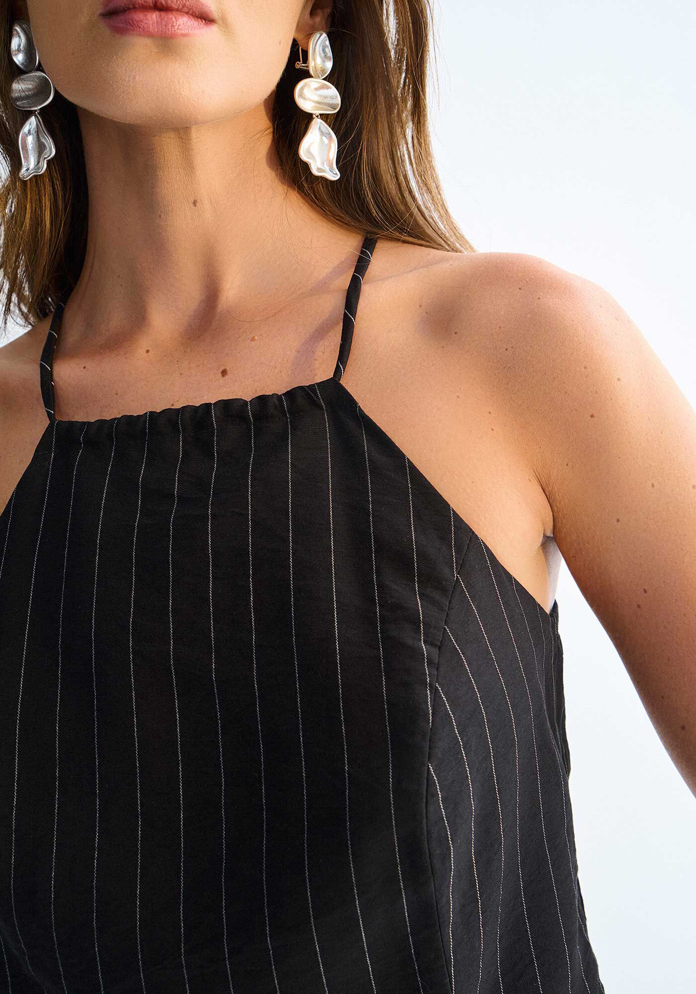 Blusa com Al&ccedil;as Alfaiataria Risca de Giz, , large.