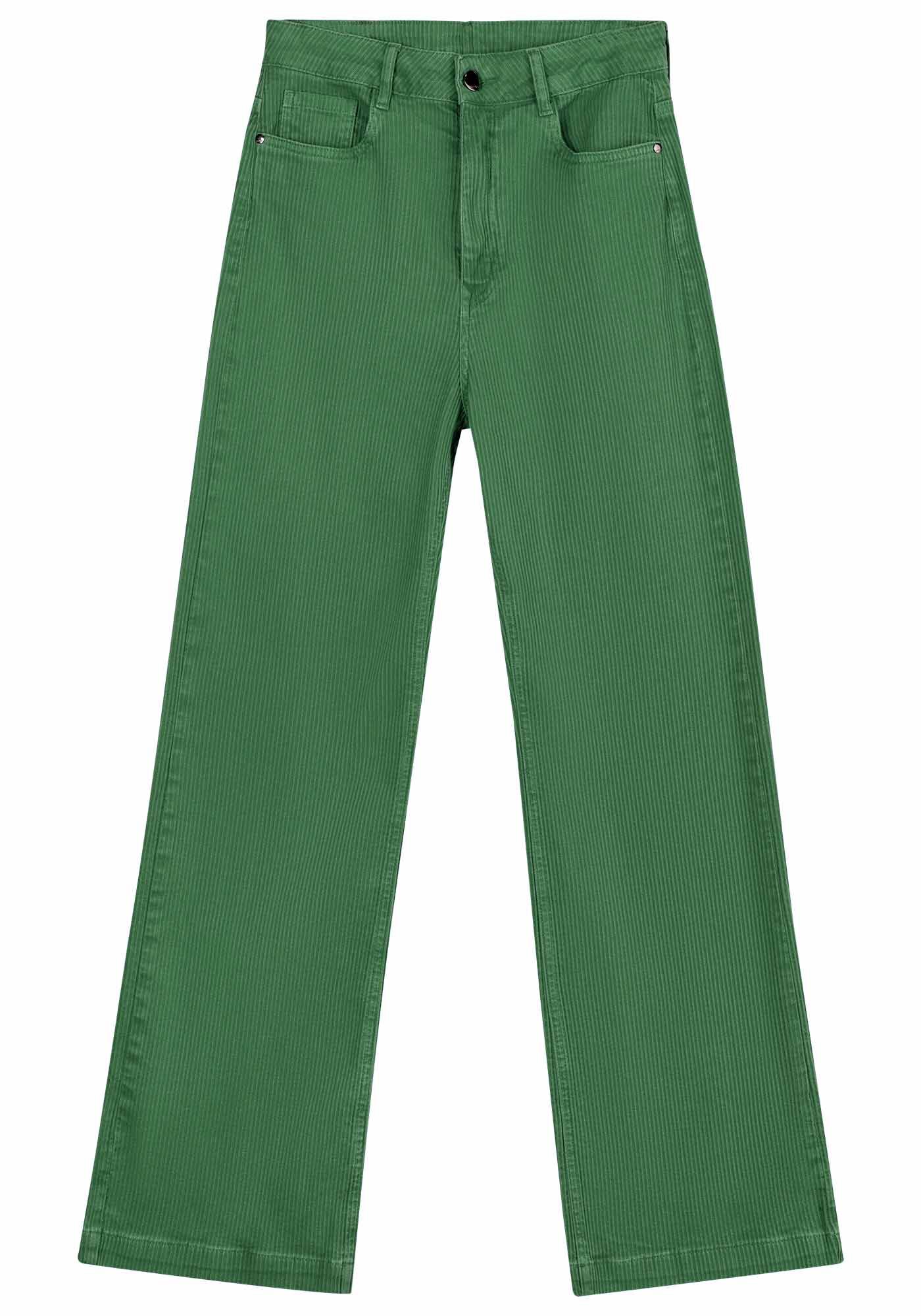 Cal&ccedil;a Cotel&ecirc; Wide Leg com Cintura Super Alta, VERDE TURTLE, large.
