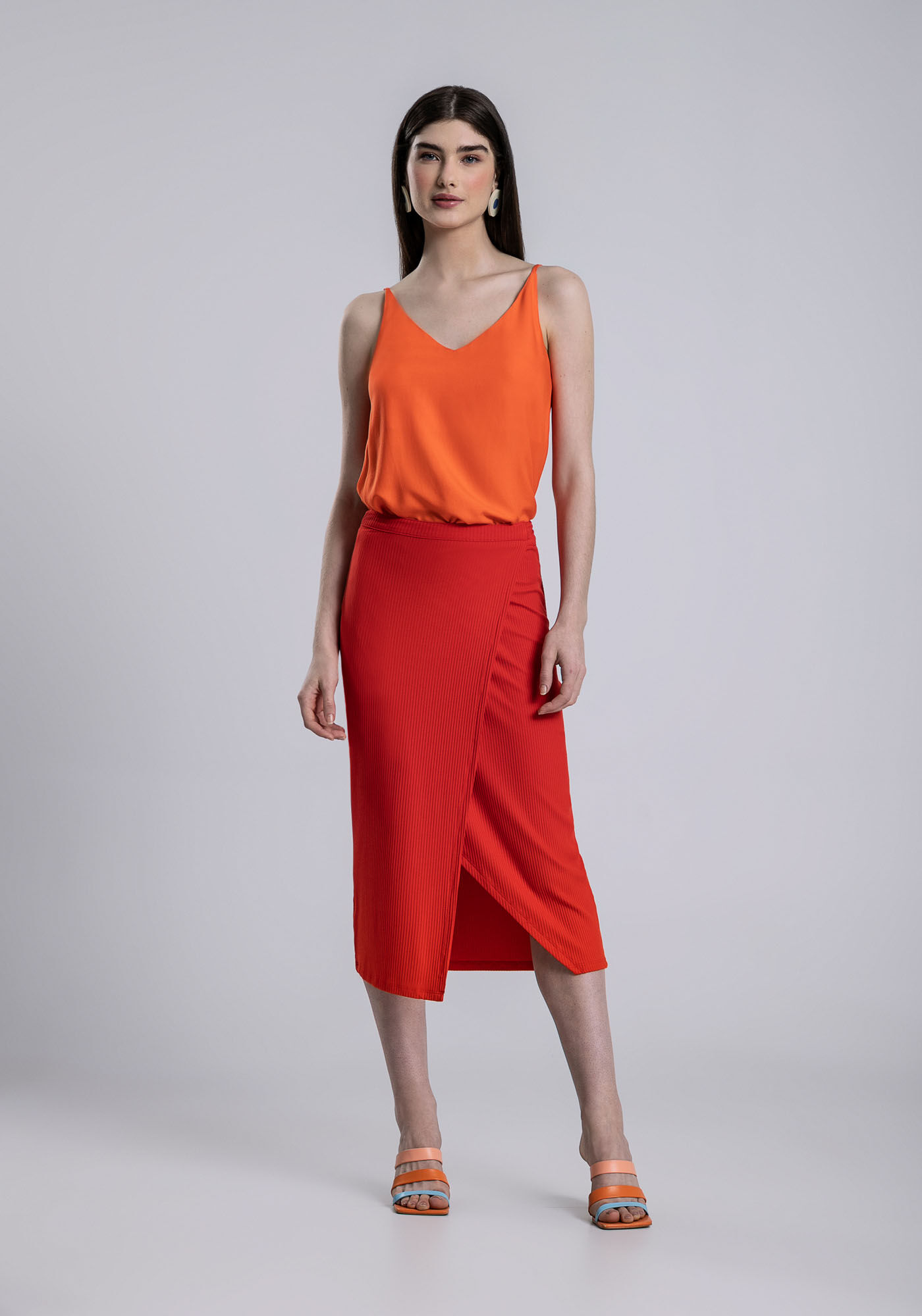 Blusa Al&ccedil;a Fina Decote V Cores, , large.