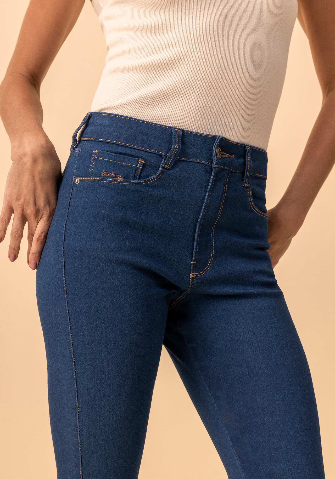 Cal&ccedil;a Jeans Flare Com Elastano E Cintura Alta, JEANS, large.