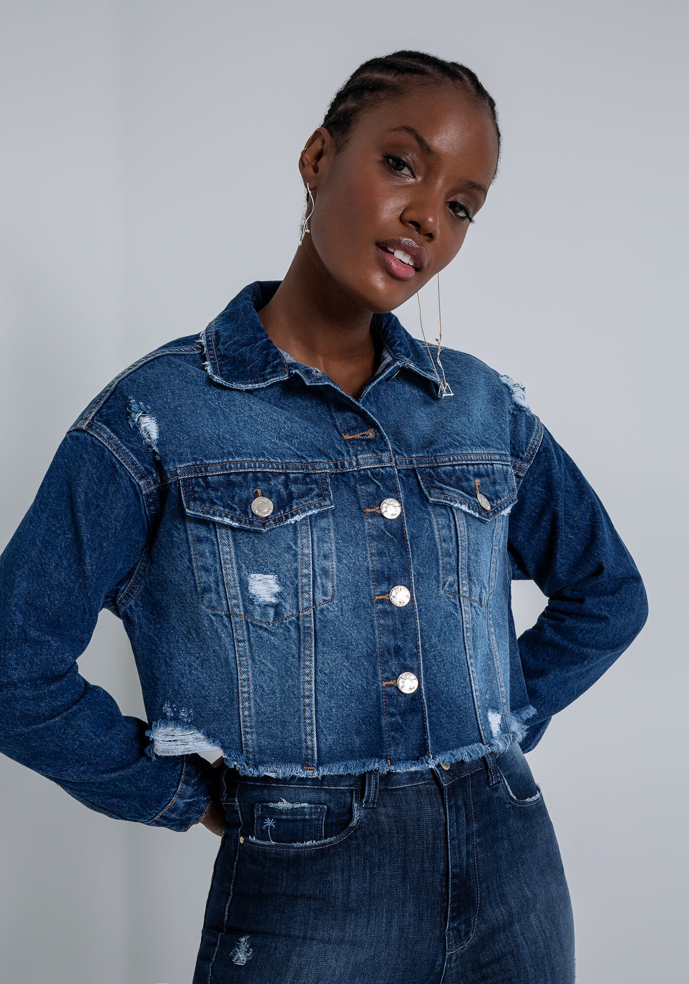 Jaqueta jeans barra hotsell desfiada
