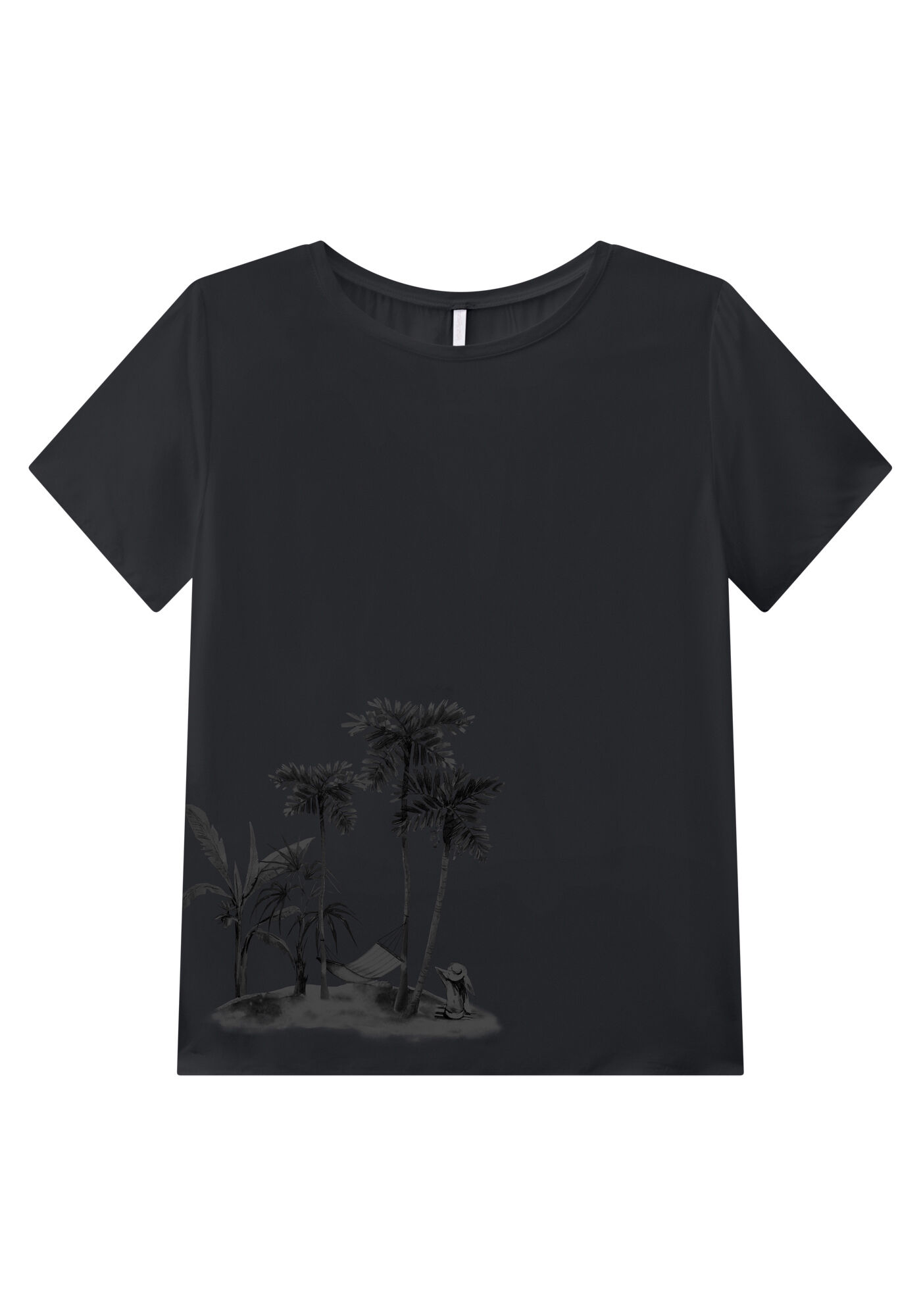 Blusa Manga Curta em Viscose Estampada, , large.