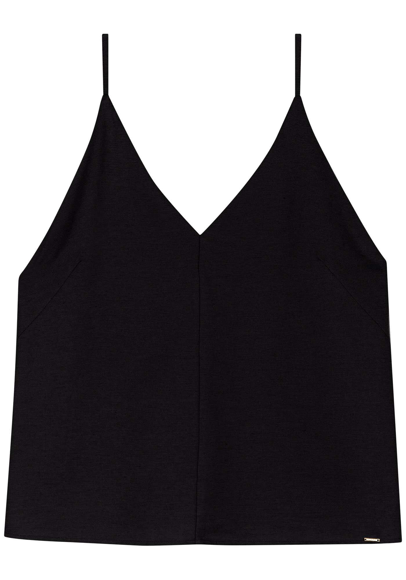 Blusa Regata De Al&ccedil;as Finas Com Decote Em V, , large.